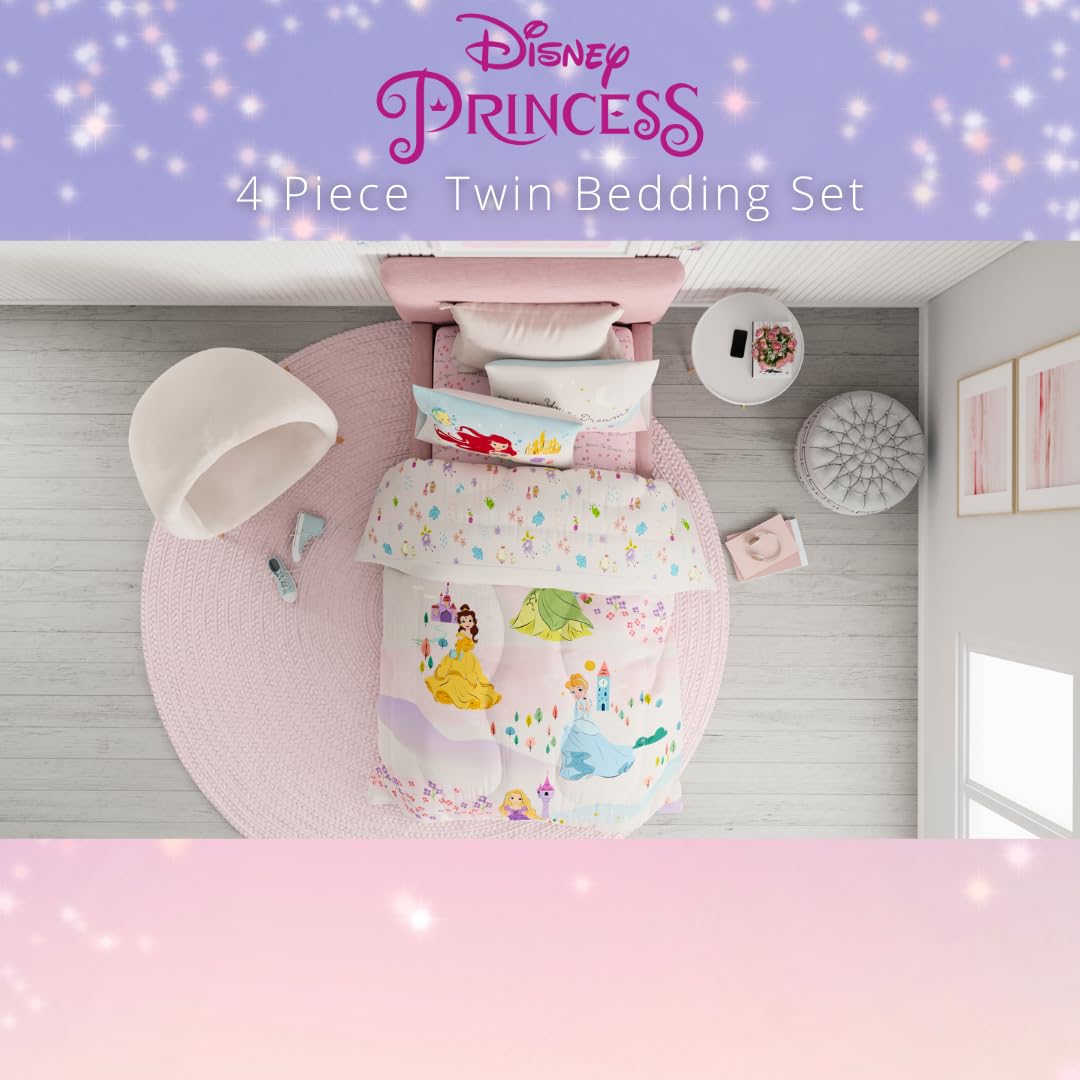 Foto 8 pulgar | Juego De Ropa De Cama Franco Disney Princess Twin Con Edredón Y Sábana - Venta Internacional.