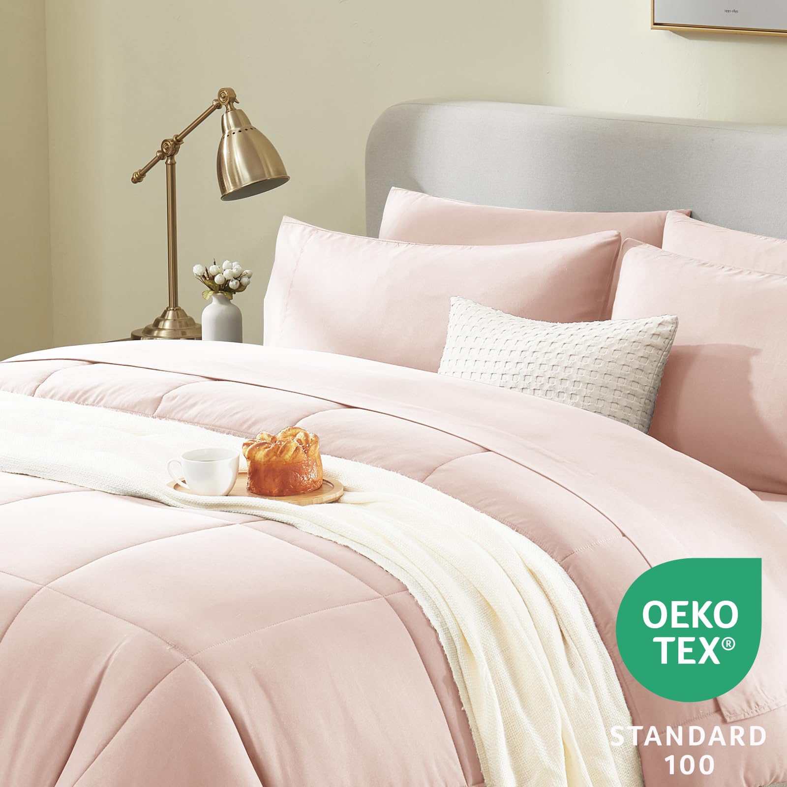 Foto 4 pulgar | Juego De Edredón Cozylux Pink Queen Size, Cama De 7 Piezas En Una Bolsa - Venta Internacional.