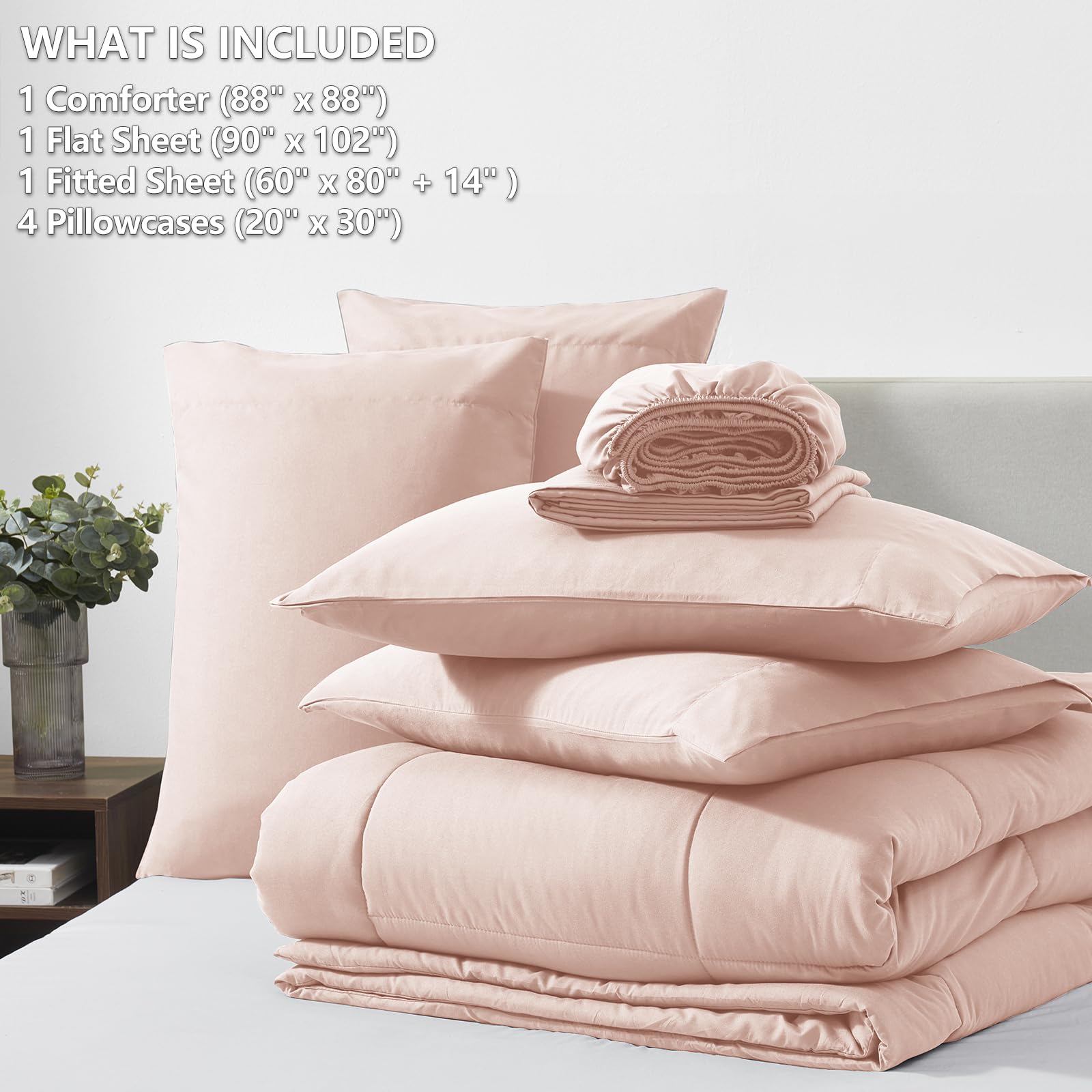 Foto 5 | Juego De Edredón Cozylux Pink Queen Size, Cama De 7 Piezas En Una Bolsa - Venta Internacional.