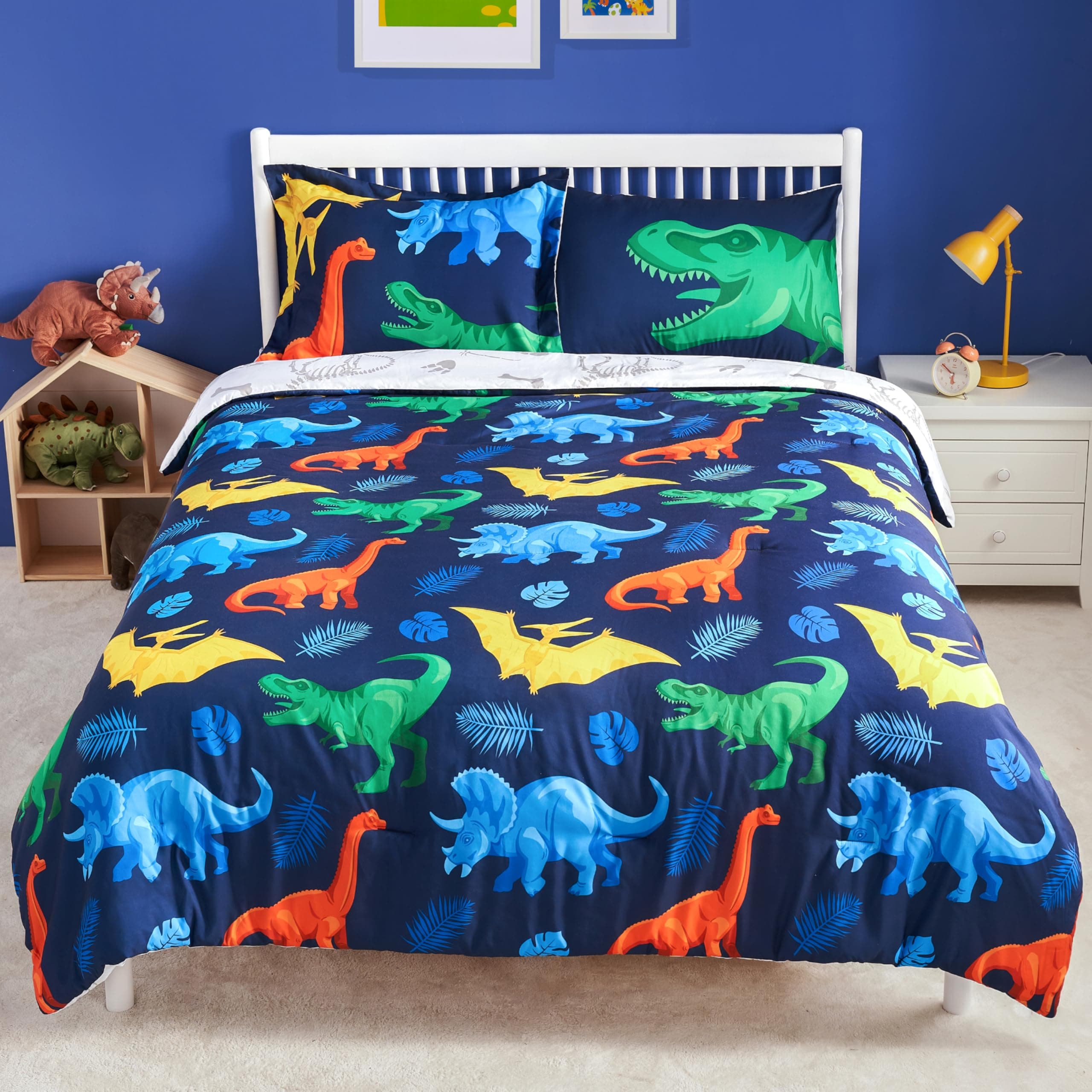 Juego De Edredón Joiedomi Kid Twin, Ropa De Cama Con Diseño De Dinosaurio, 5 Piezas - Venta Internacional. $1,251
