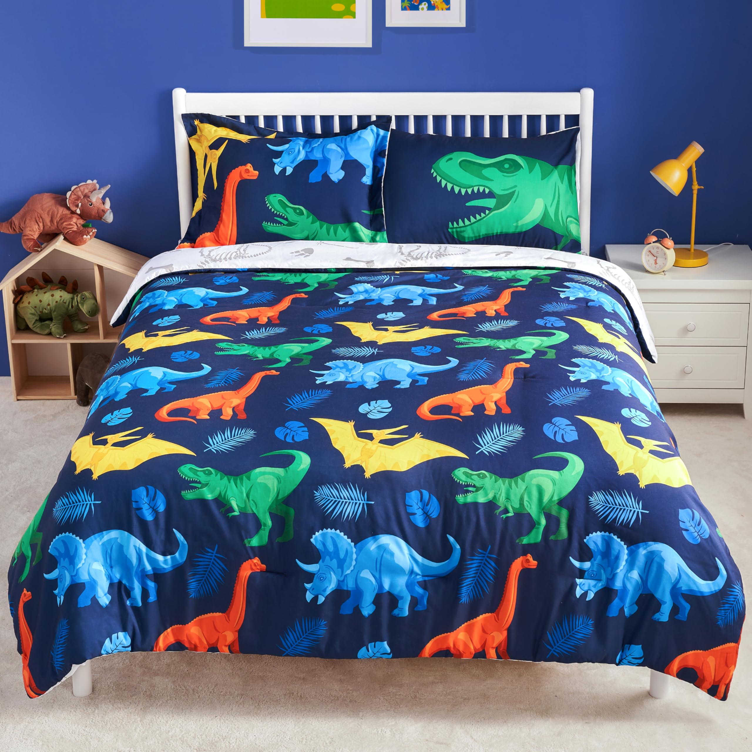 Foto 2 pulgar | Juego De Edredón Joiedomi Kid Twin, Ropa De Cama Con Diseño De Dinosaurio, 5 Piezas - Venta Internacional.