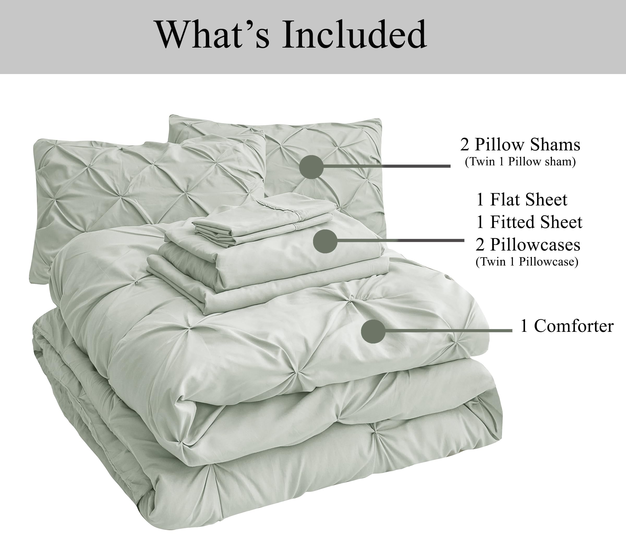 Foto 7 | Juego De Edredón Lane Linen Para Ropa De Cama Doble, 5 Piezas Con Sábanas - Venta Internacional.
