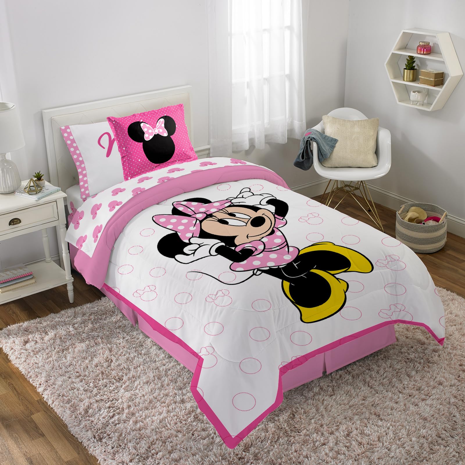 Foto 2 pulgar | Juego De Cama Jay Franco Minnie Mouse Xoxo Twin De 5 Piezas - Venta Internacional.