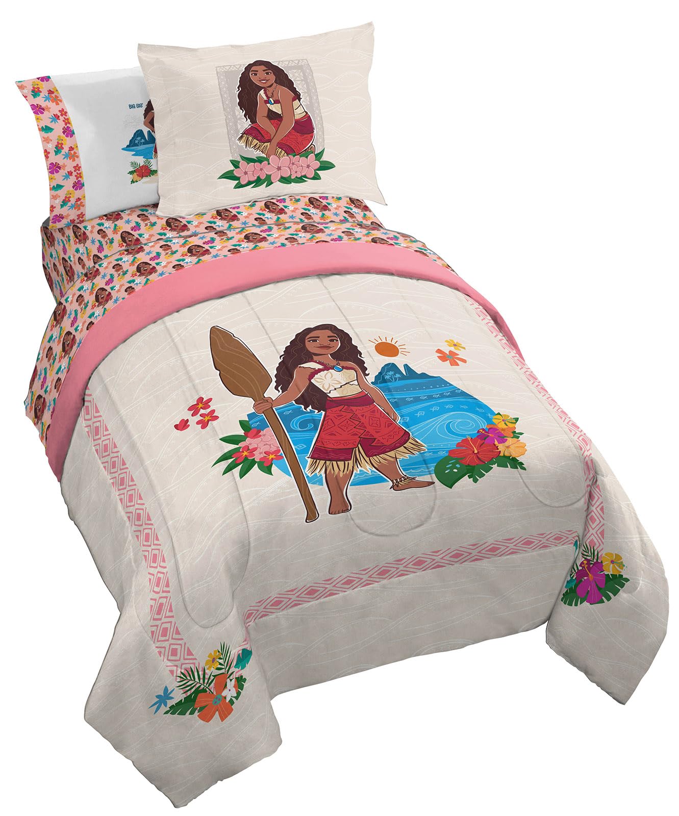 Foto 2 pulgar | Juego De Edredón Jay Franco Disney Moana Twin, Ropa De Cama De 5 Piezas - Venta Internacional.