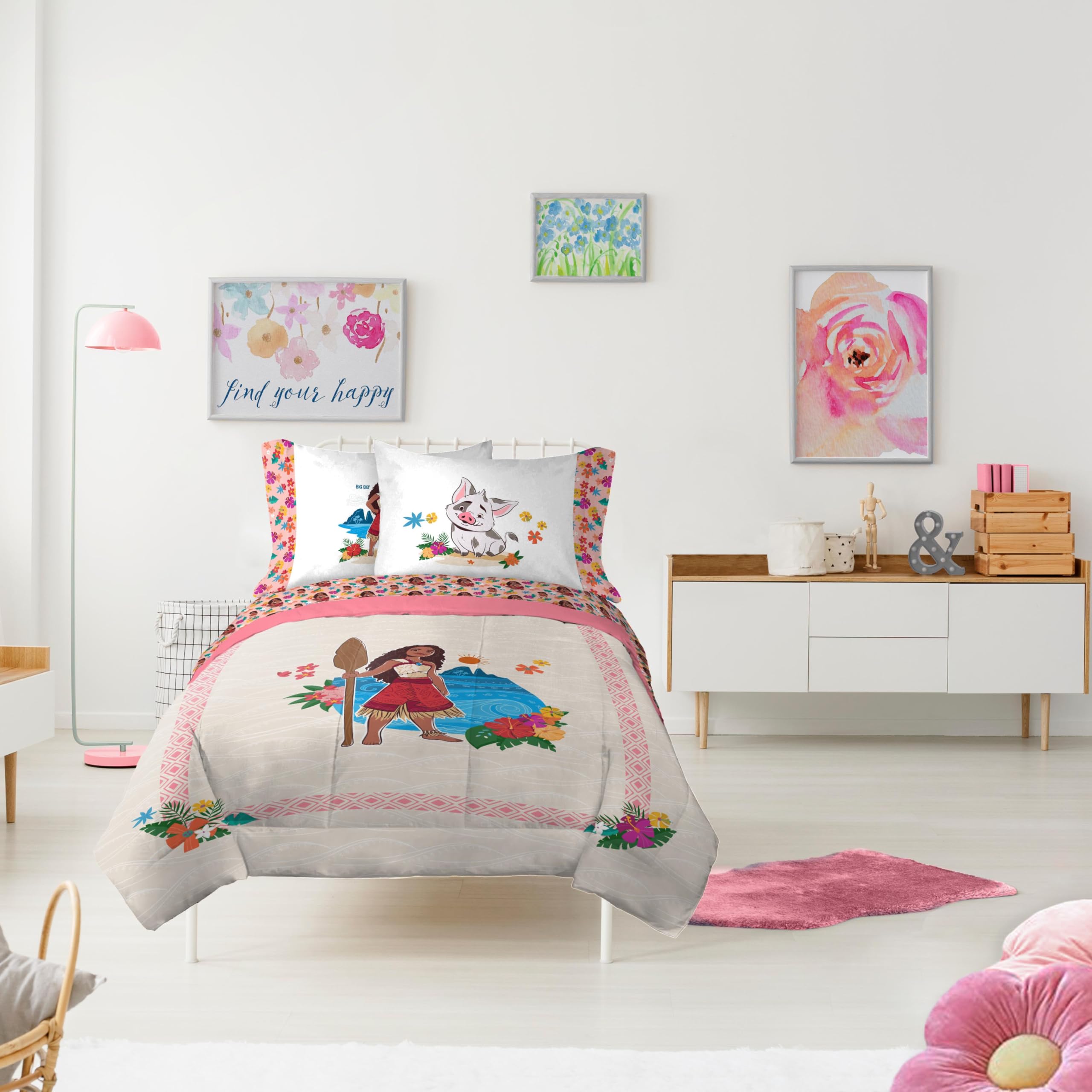 Foto 7 pulgar | Juego De Edredón Jay Franco Disney Moana Twin, Ropa De Cama De 5 Piezas - Venta Internacional.