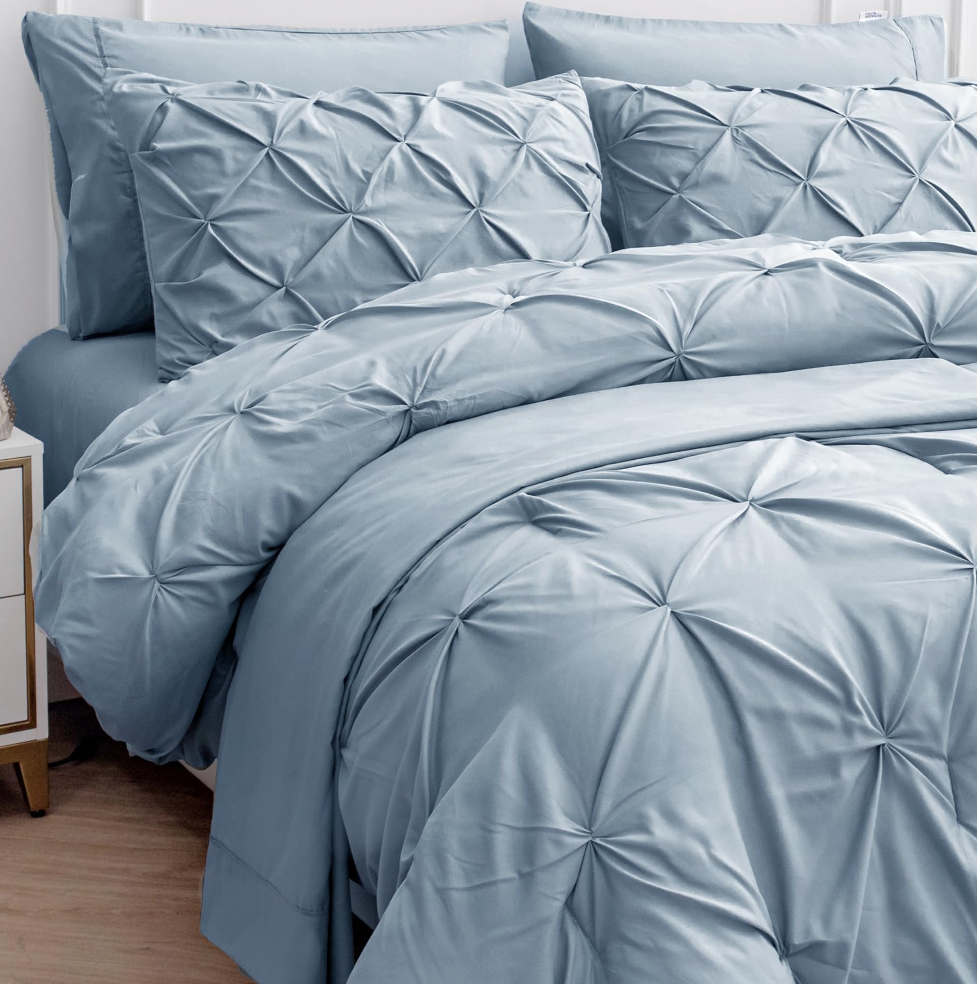 Foto 2 pulgar | Juego De Edredón Lane Linen Para Cama Doble De 5 Piezas, Azul Francés - Venta Internacional.