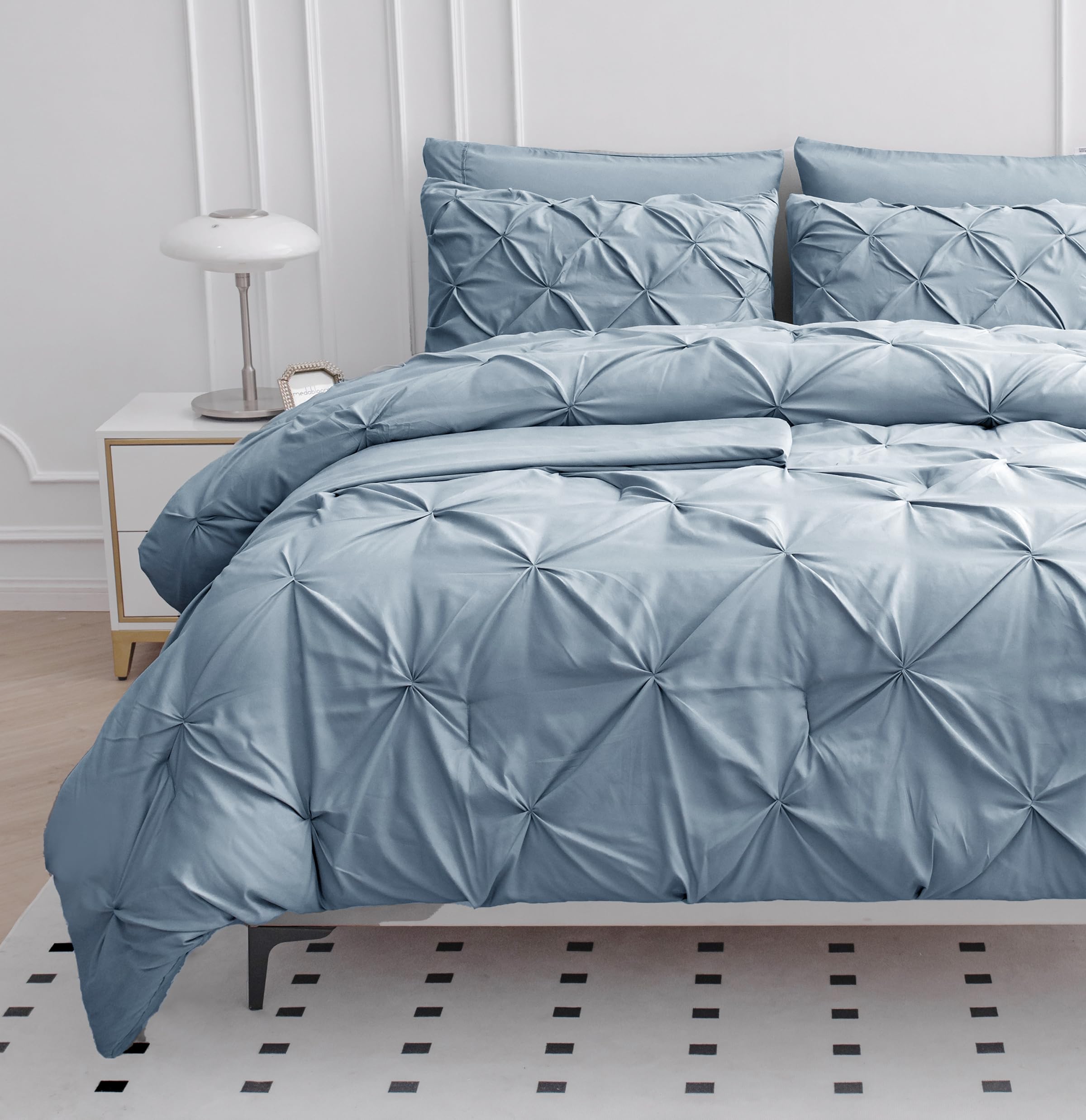Foto 3 pulgar | Juego De Edredón Lane Linen Para Cama Doble De 5 Piezas, Azul Francés - Venta Internacional.
