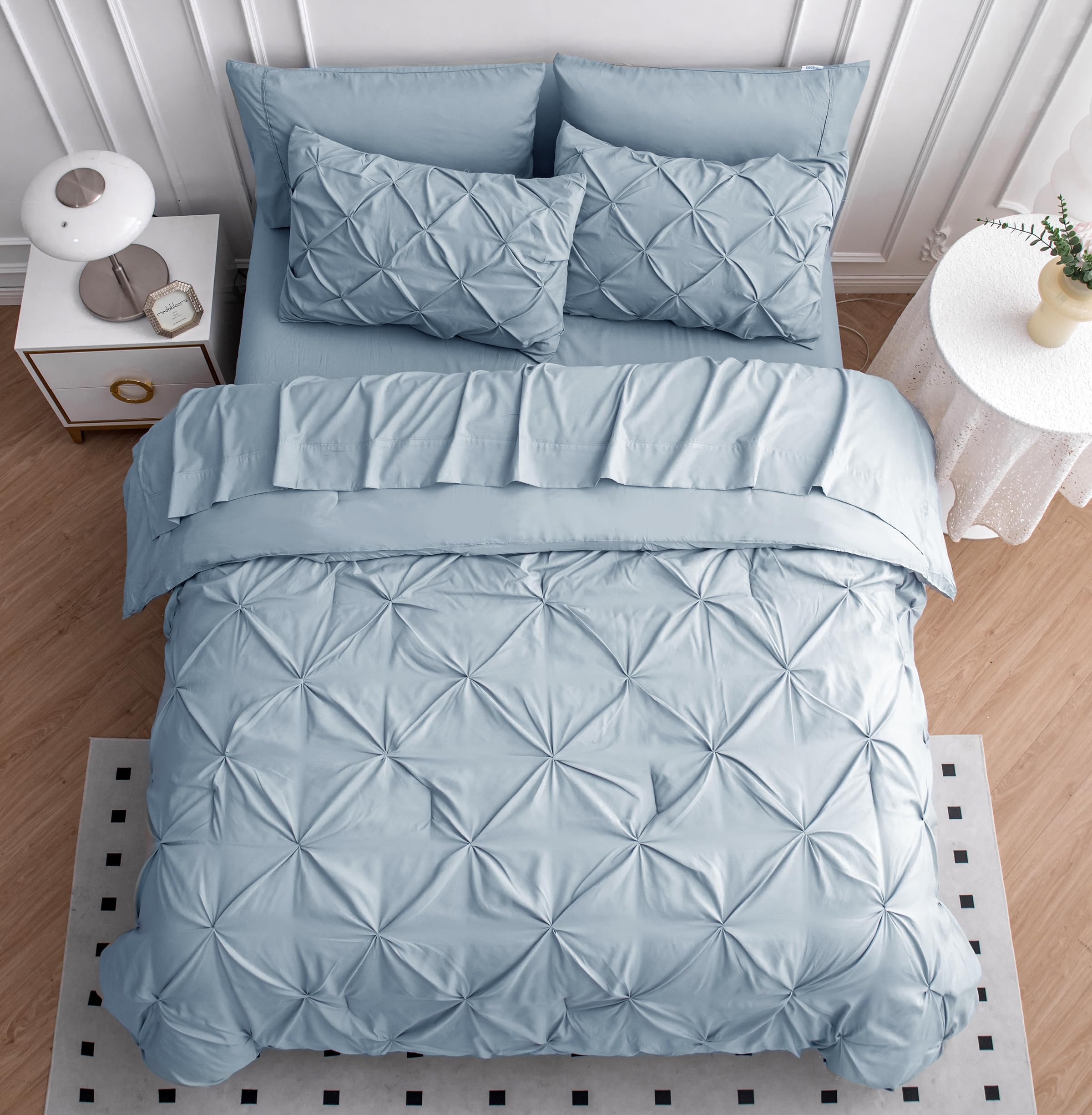 Foto 6 pulgar | Juego De Edredón Lane Linen Para Cama Doble De 5 Piezas, Azul Francés - Venta Internacional.