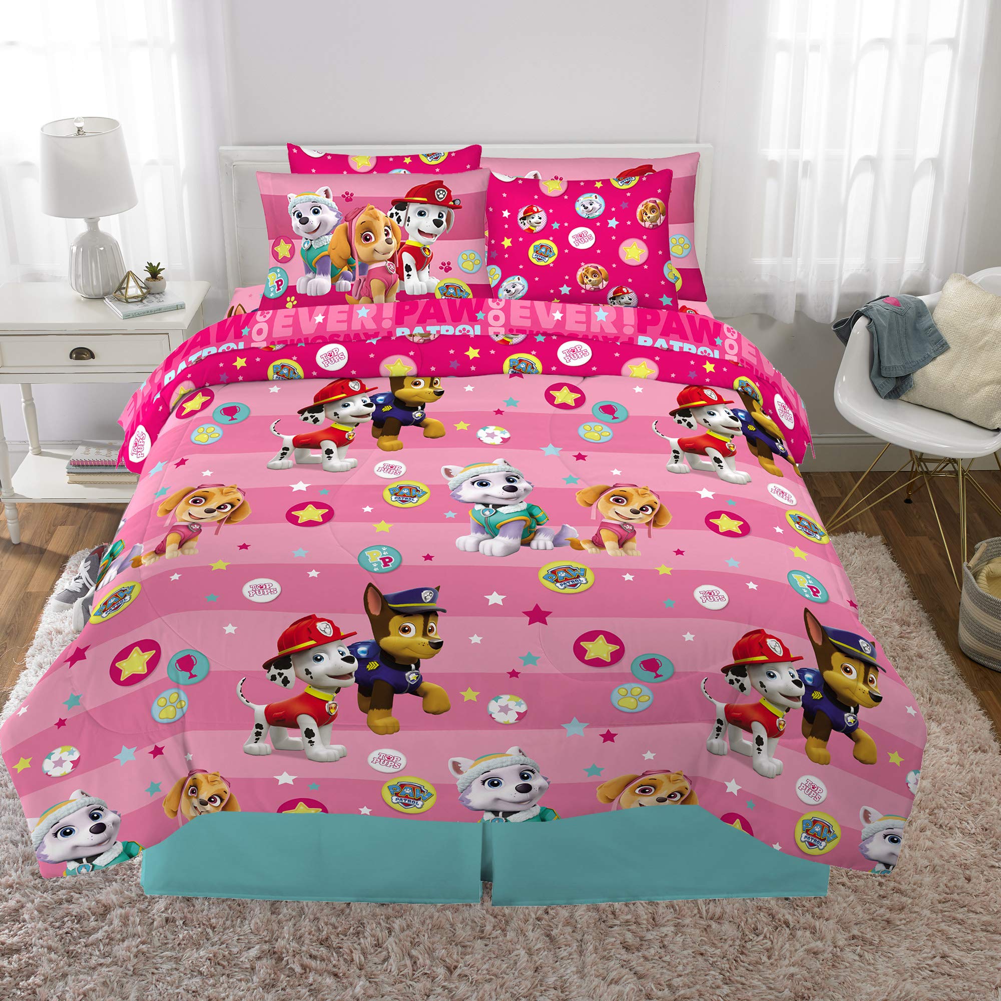 Foto 5 pulgar | Juego De Ropa De Cama Para Niñas Paw Patrol, Tamaño Completo, 7 Piezas, Franco - Venta Internacional.