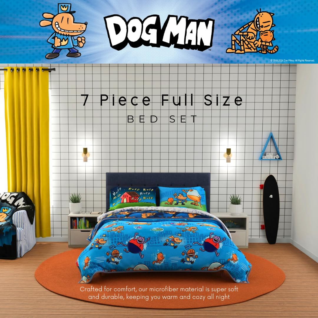 Foto 4 pulgar | Juego De Ropa De Cama Franco Dog Man Supa Book Kids, Tamaño Completo, 7 Piezas - Venta Internacional.