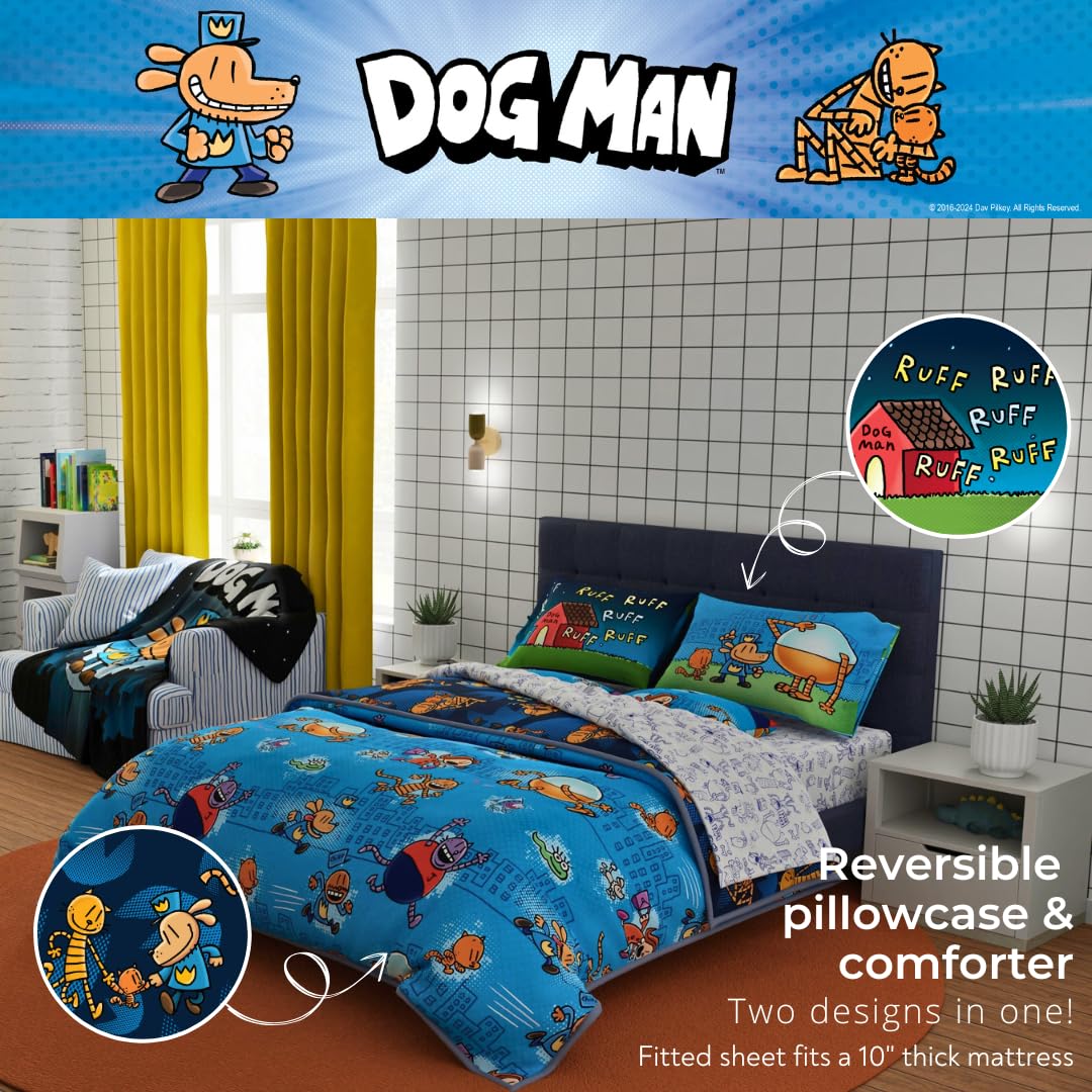 Foto 5 pulgar | Juego De Ropa De Cama Franco Dog Man Supa Book Kids, Tamaño Completo, 7 Piezas - Venta Internacional.