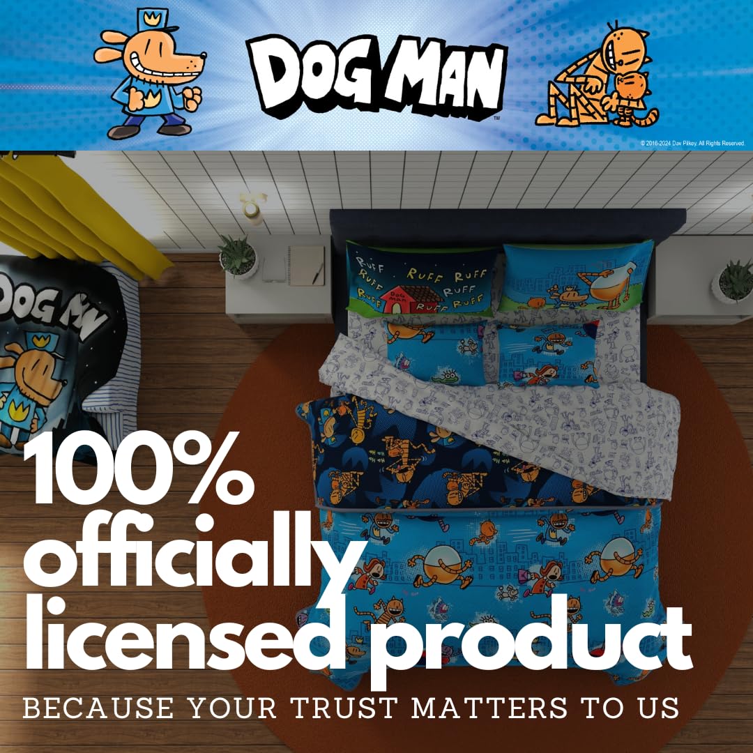 Foto 5 | Juego De Ropa De Cama Franco Dog Man Supa Book Kids, Tamaño Completo, 7 Piezas - Venta Internacional.
