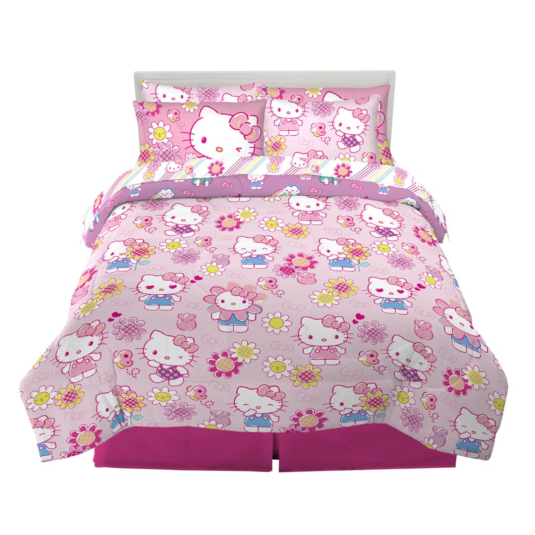 Foto 1 | Juego De Ropa De Cama Franco Hello Kitty, Supersuave, Tamaño Queen, 7 Piezas - Venta Internacional.