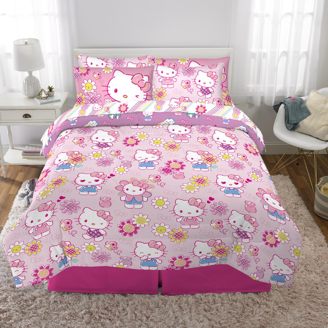 Foto 5 pulgar | Juego De Ropa De Cama Franco Hello Kitty, Supersuave, Tamaño Queen, 7 Piezas - Venta Internacional.
