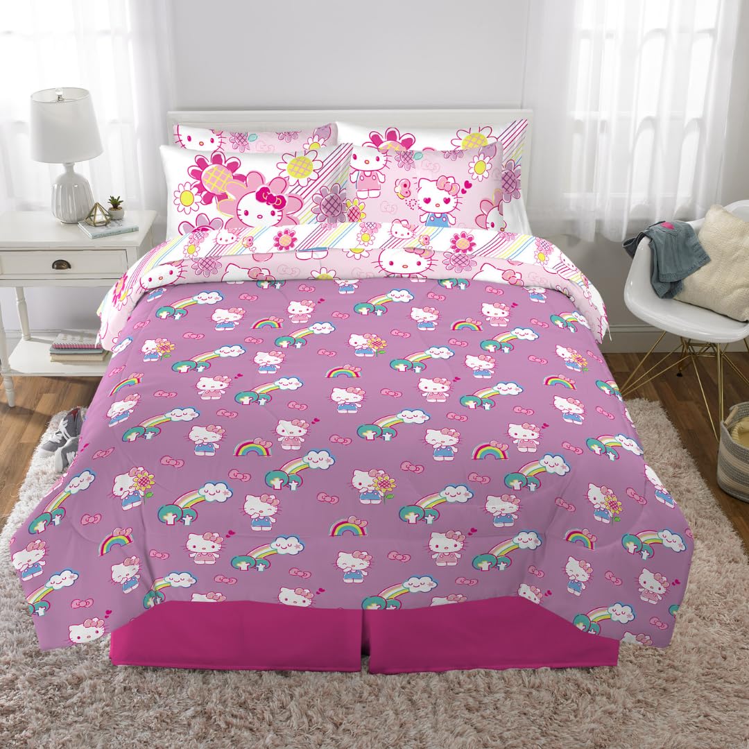 Foto 6 pulgar | Juego De Ropa De Cama Franco Hello Kitty, Supersuave, Tamaño Queen, 7 Piezas - Venta Internacional.