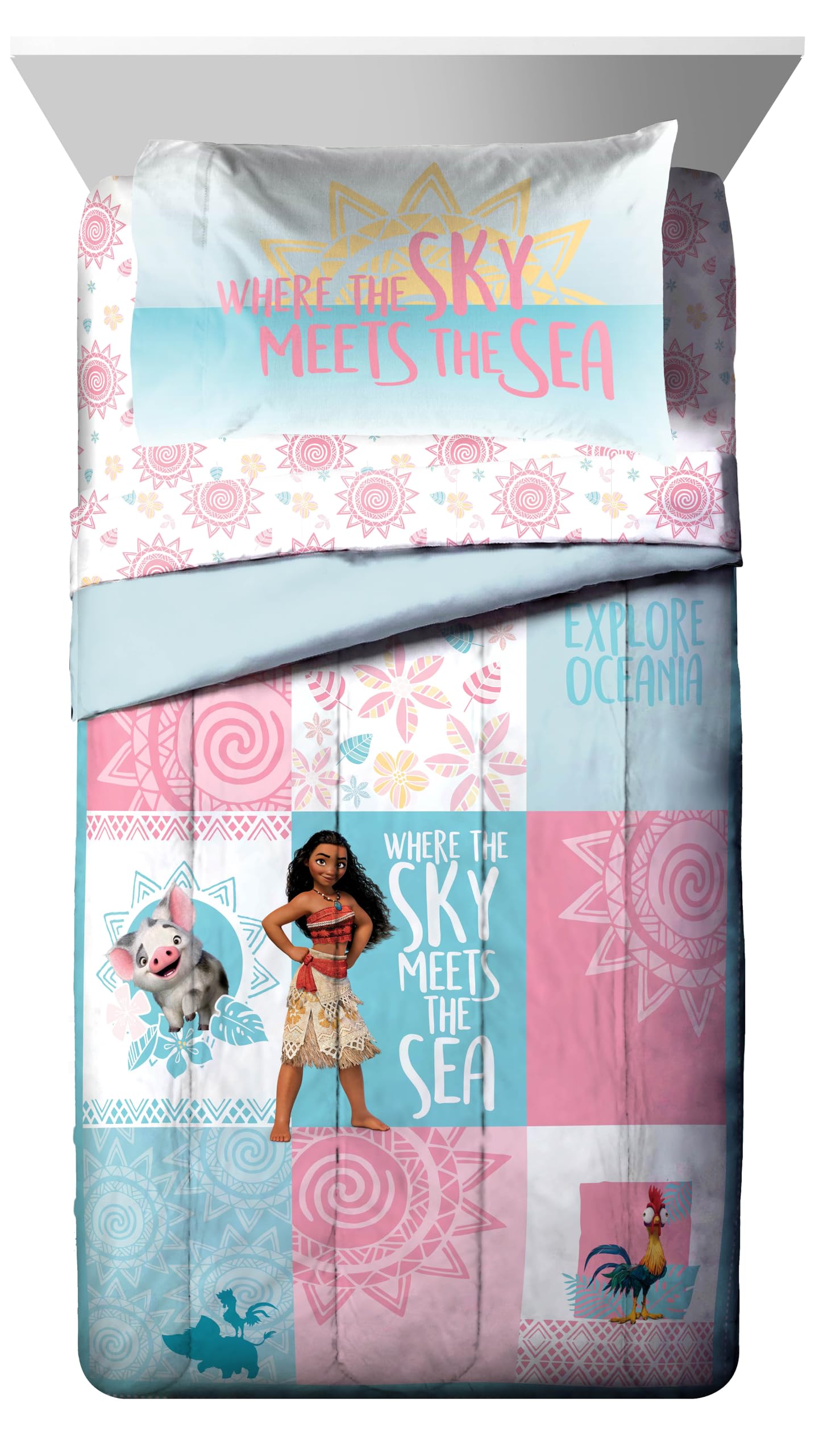 Foto 3 pulgar | Juego De Edredón Jay Franco Disney Moana Twin Con Sábana, 5 Unidades - Venta Internacional.