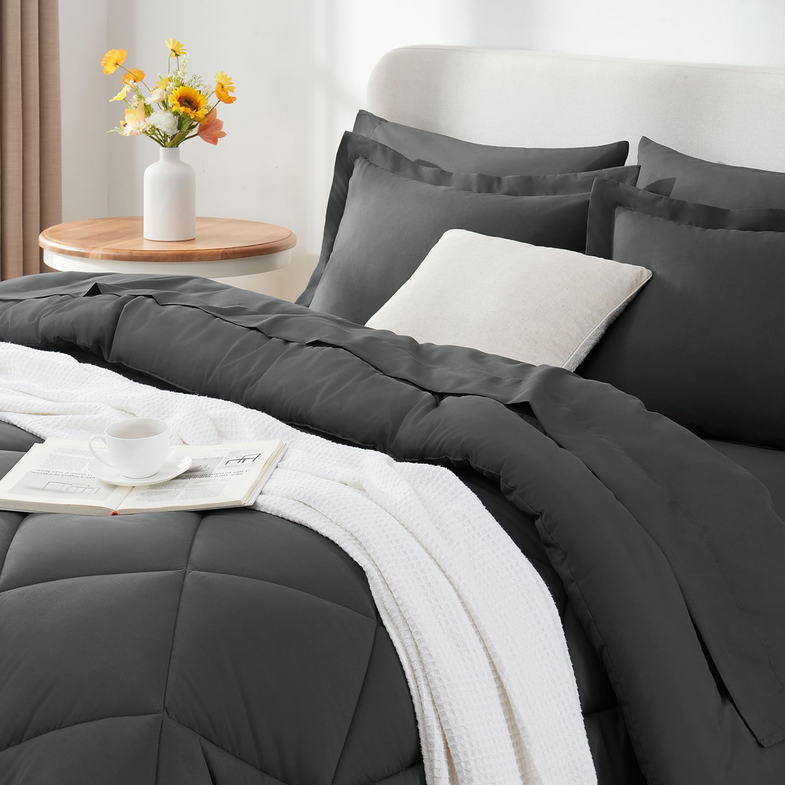 Foto 4 pulgar | Juego De Edredón Cozylux Gris Oscuro Con Sábanas Dobles, 5 Piezas - Venta Internacional.