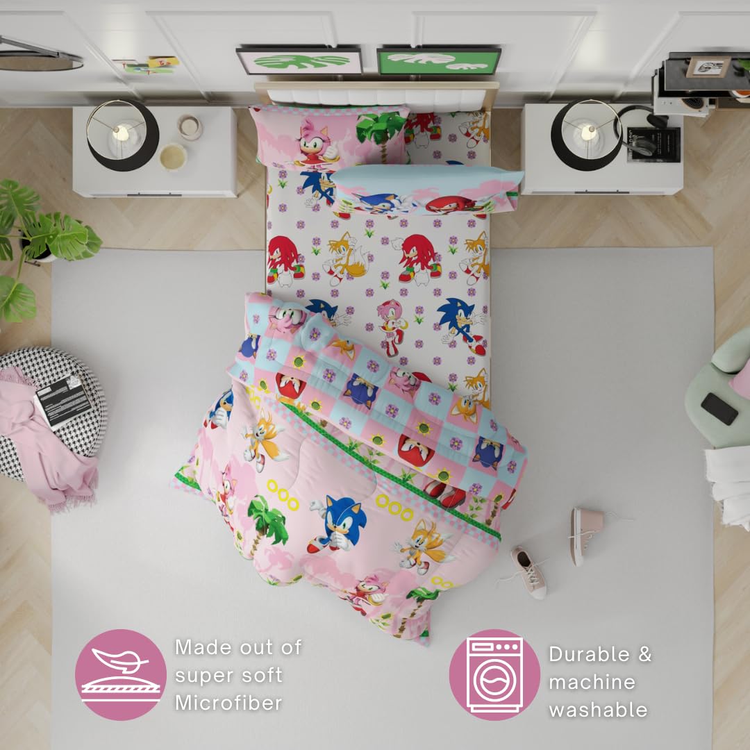 Foto 6 pulgar | Juego De Cama Franco Sonic The Hedgehog Girl Anime Talla Twin - Venta Internacional.