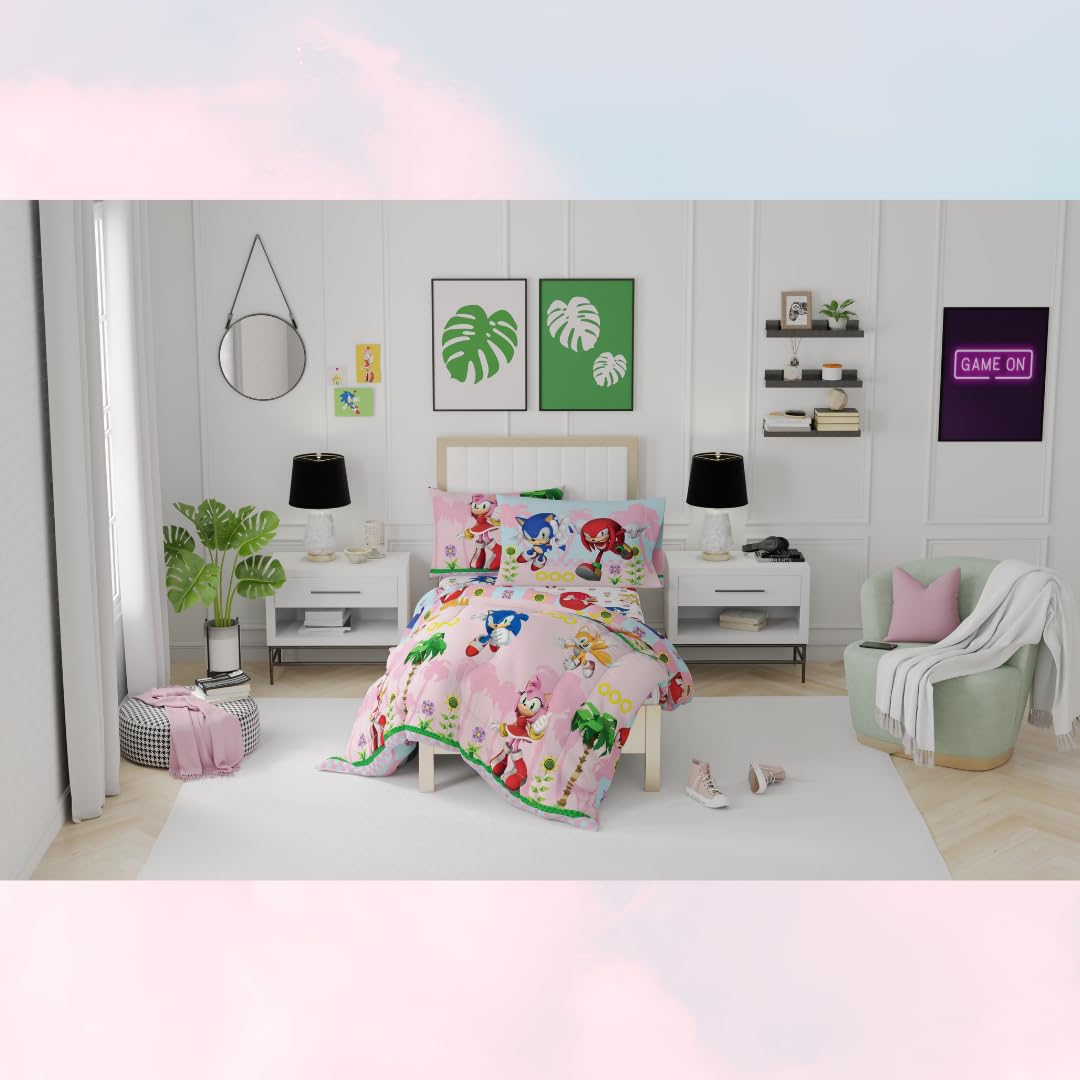 Foto 7 pulgar | Juego De Cama Franco Sonic The Hedgehog Girl Anime Talla Twin - Venta Internacional.