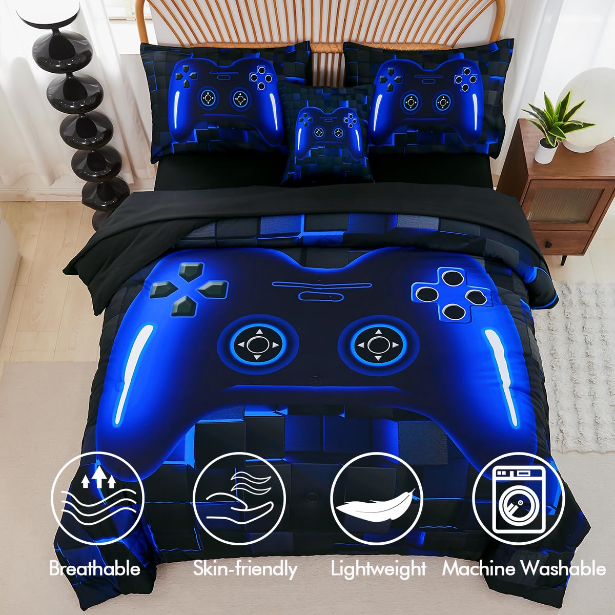 Foto 4 | Set De Juego Bed In A Bag Perfemet, Tamaño Doble, 6 Piezas, Azul - Venta Internacional.