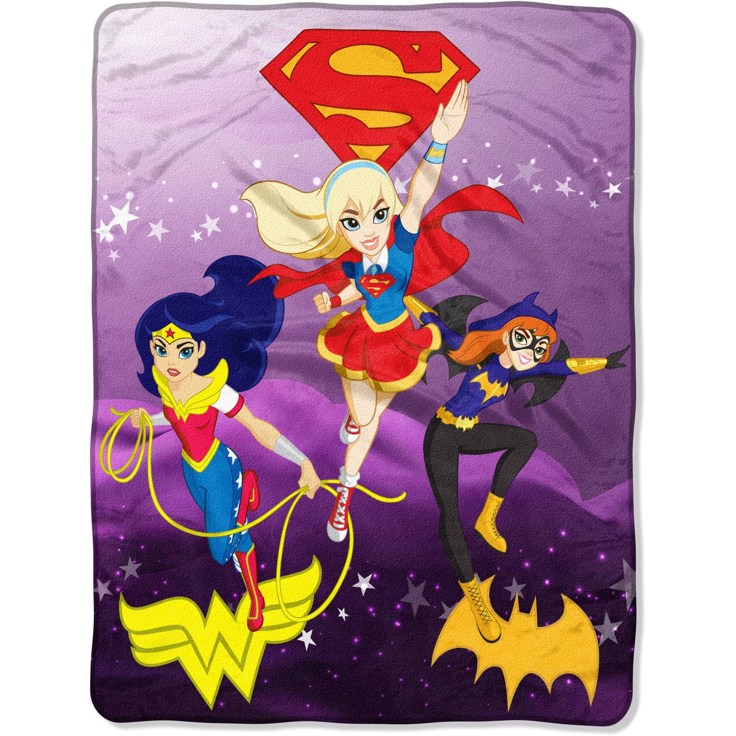 Foto 2 pulgar | Sudadera Blanket Warner Brothers Dc Comics Con Diseño De Superhéroes Para Niñas - Venta Internacional.