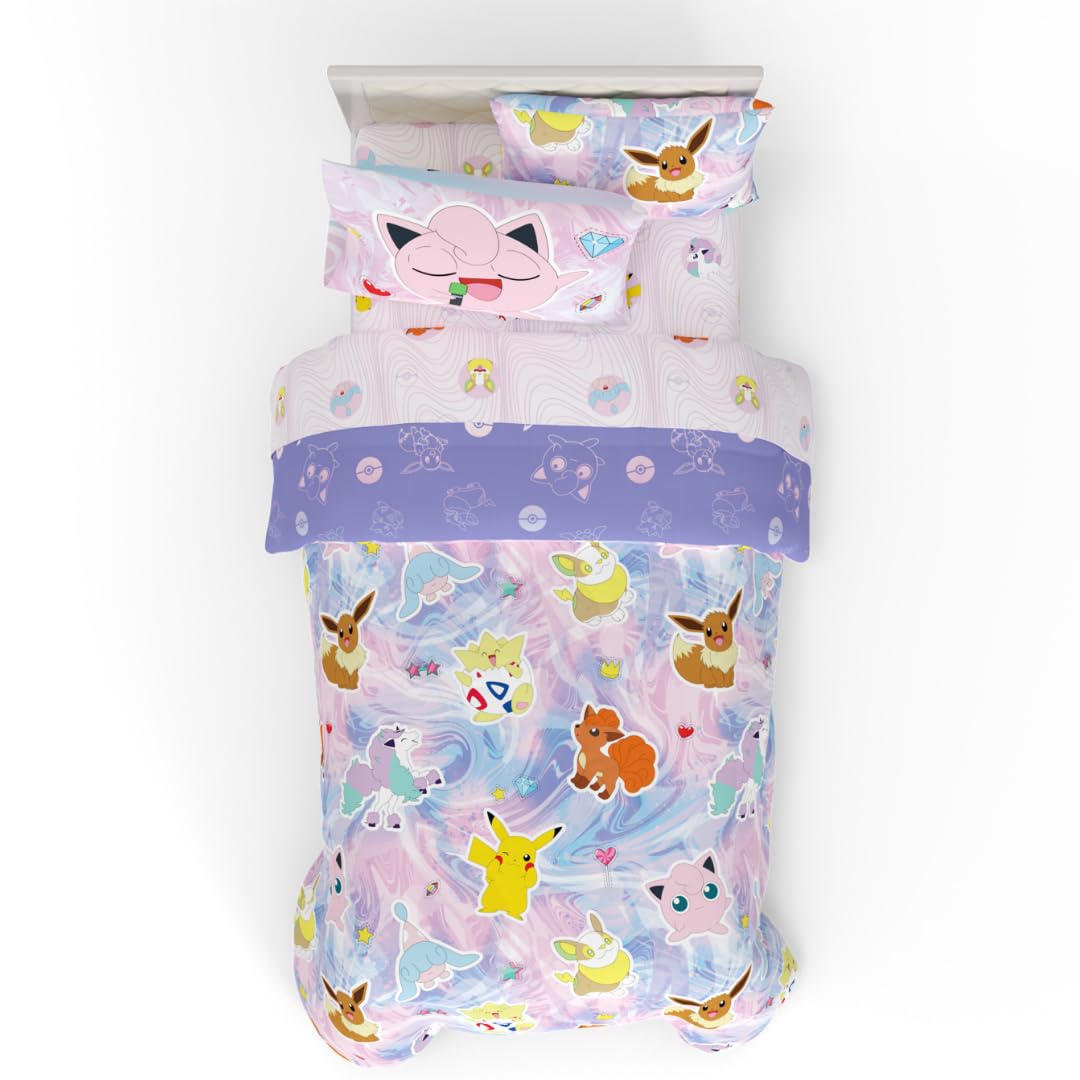 Foto 2 pulgar | Juego De Ropa De Cama Franco Pokémon Girl Anime Kids, Tamaño Doble - Venta Internacional.