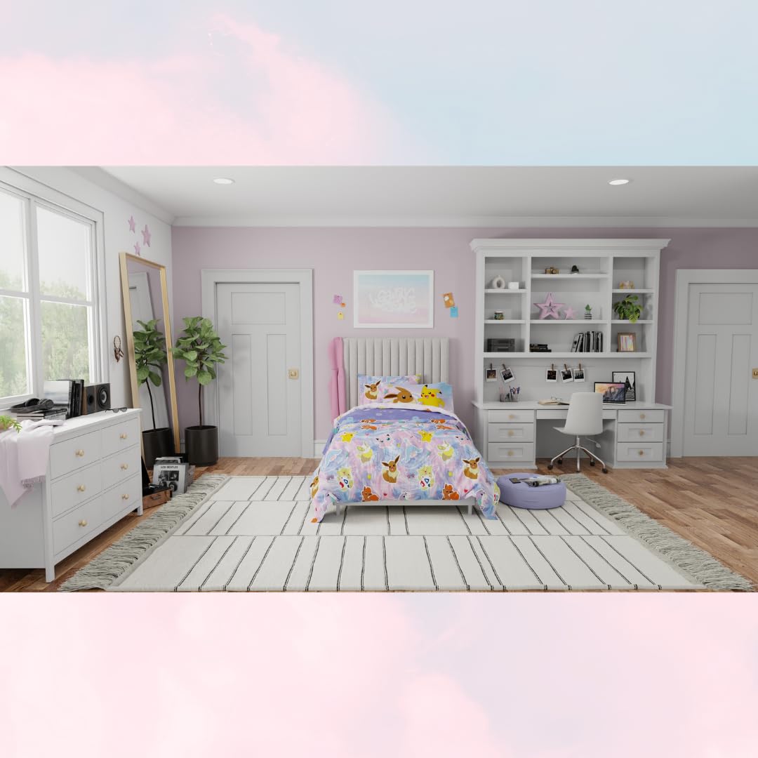 Foto 6 | Juego De Ropa De Cama Franco Pokémon Girl Anime Kids, Tamaño Doble - Venta Internacional.
