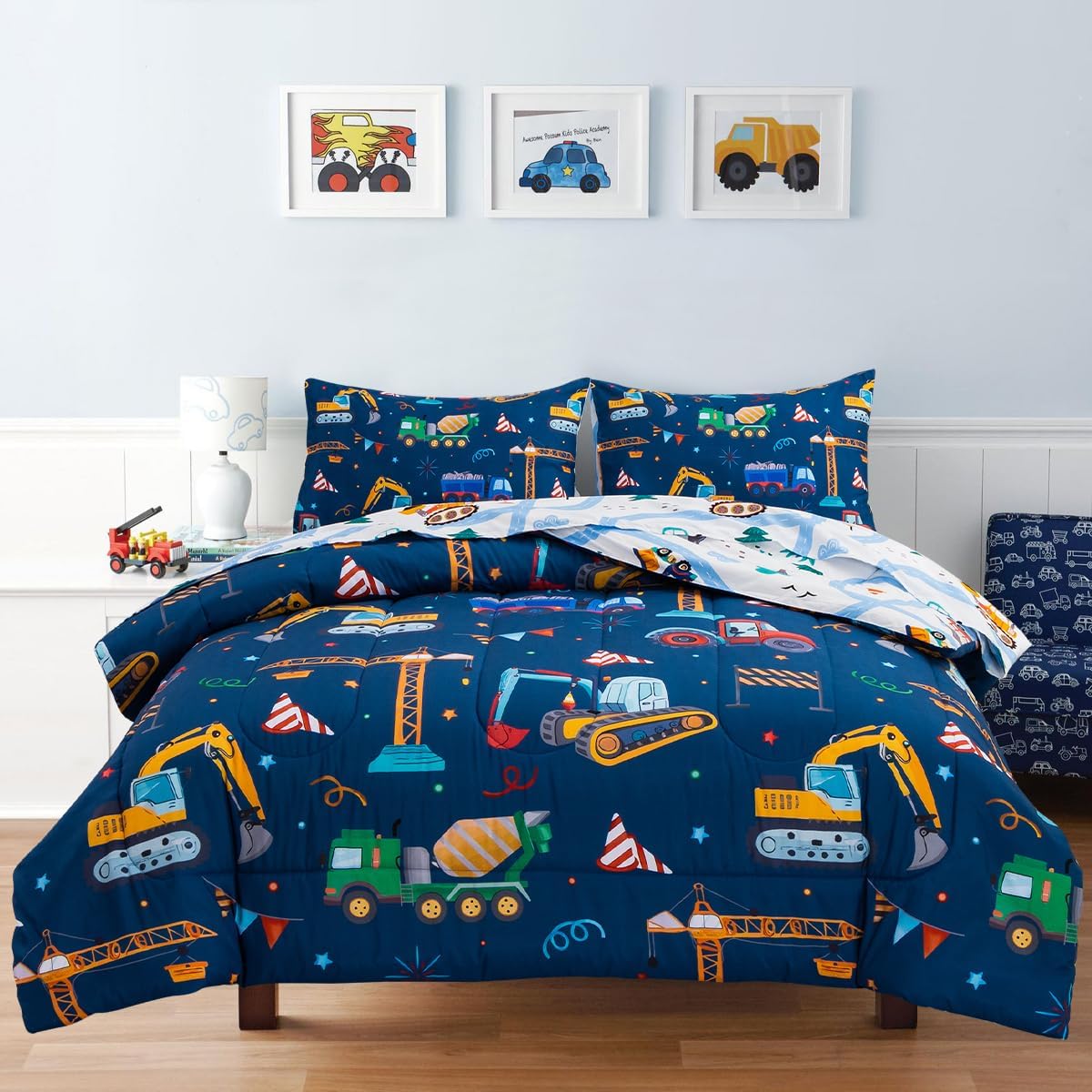 Foto 2 pulgar | Juego De Ropa De Cama Holawakaka Para Camiones, Tractores, Coches, Niños, Tamaño Completo - Venta Internacional.
