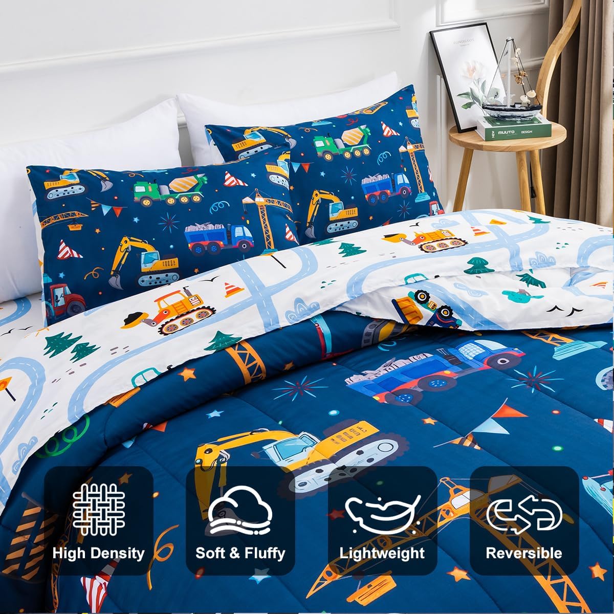 Foto 6 pulgar | Juego De Ropa De Cama Holawakaka Para Camiones, Tractores, Coches, Niños, Tamaño Completo - Venta Internacional.