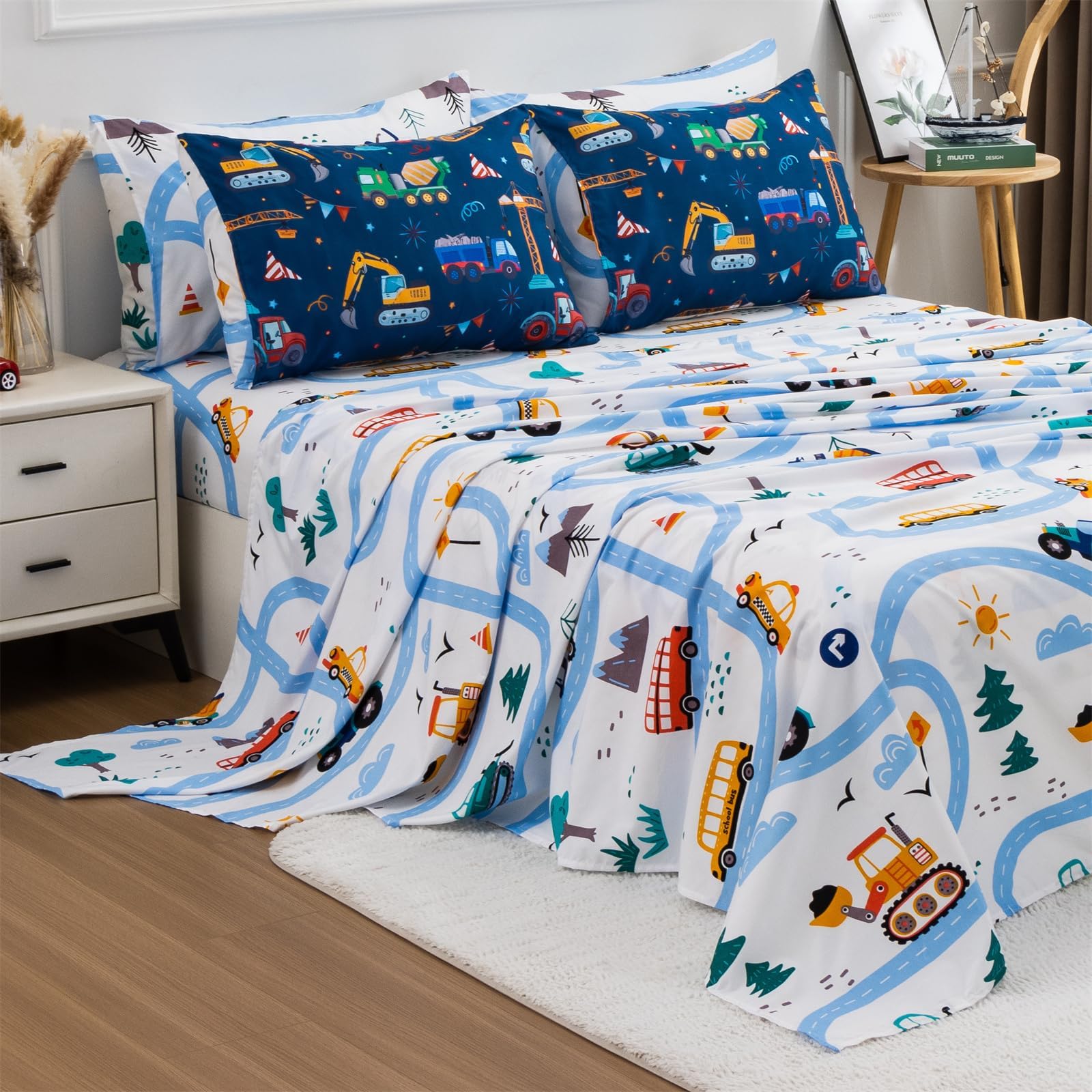 Foto 7 pulgar | Juego De Ropa De Cama Holawakaka Para Camiones, Tractores, Coches, Niños, Tamaño Completo - Venta Internacional.