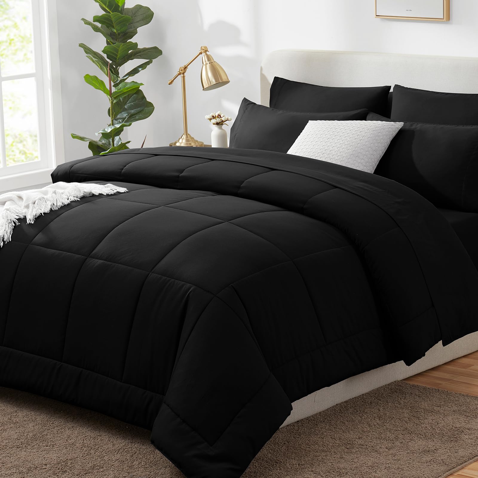 Foto 1 | Juego De Edredón Cozylux Para Cama Individual Negra En Una Bolsa, 5 Piezas - Venta Internacional.