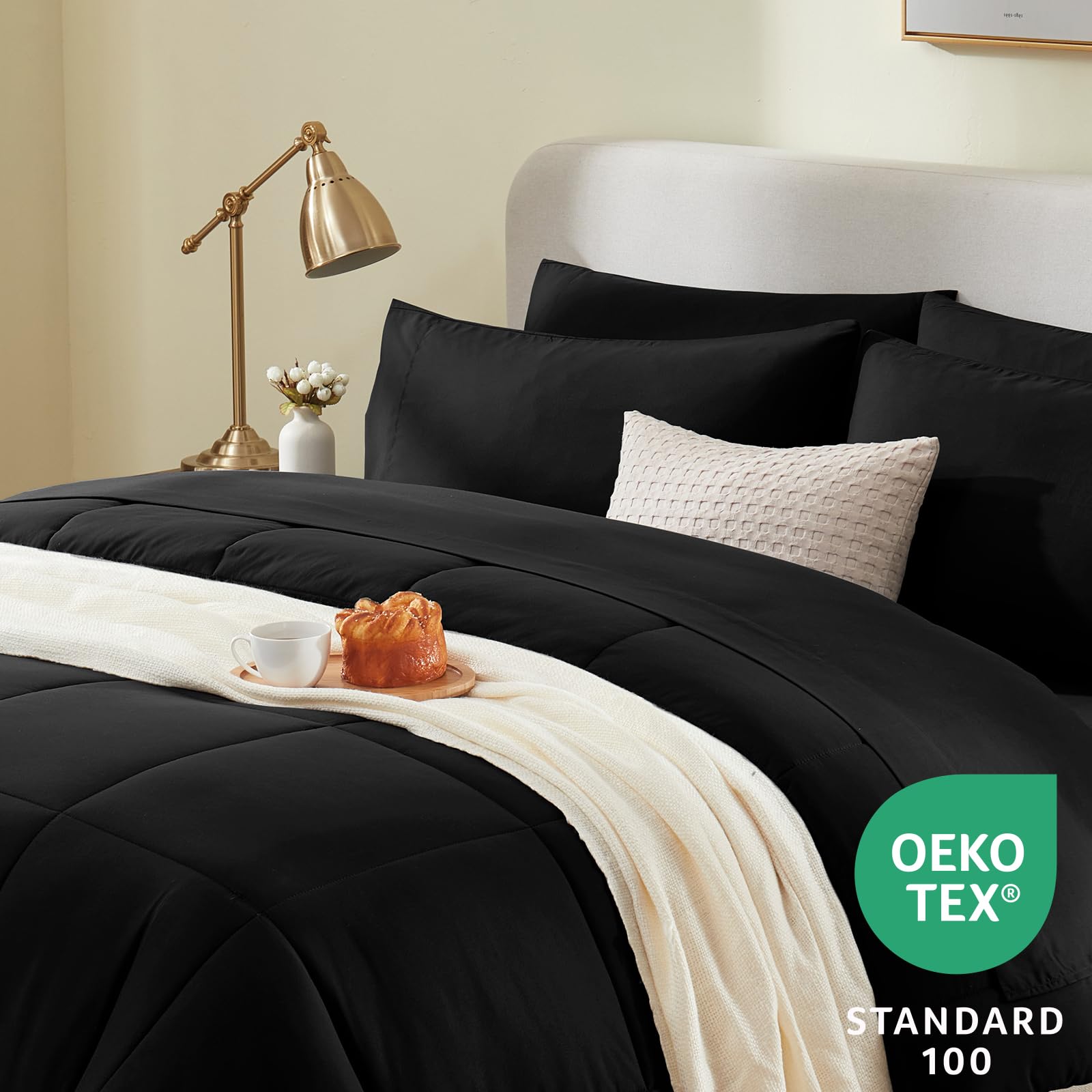 Foto 4 pulgar | Juego De Edredón Cozylux Para Cama Individual Negra En Una Bolsa, 5 Piezas - Venta Internacional.