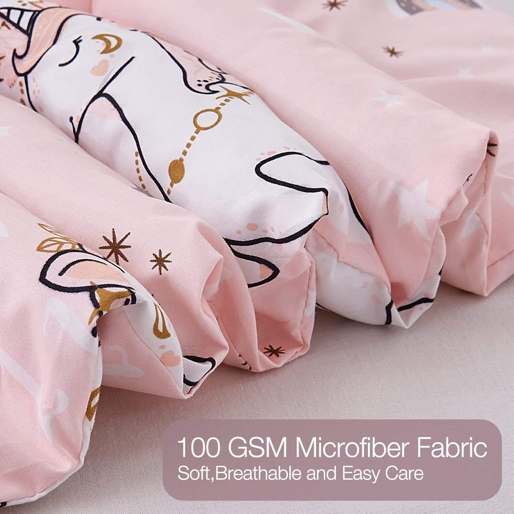 Foto 5 | Juego De Edredón Jsd Pink Unicorn Kids, Tamaño Doble, 2 Piezas - Venta Internacional.