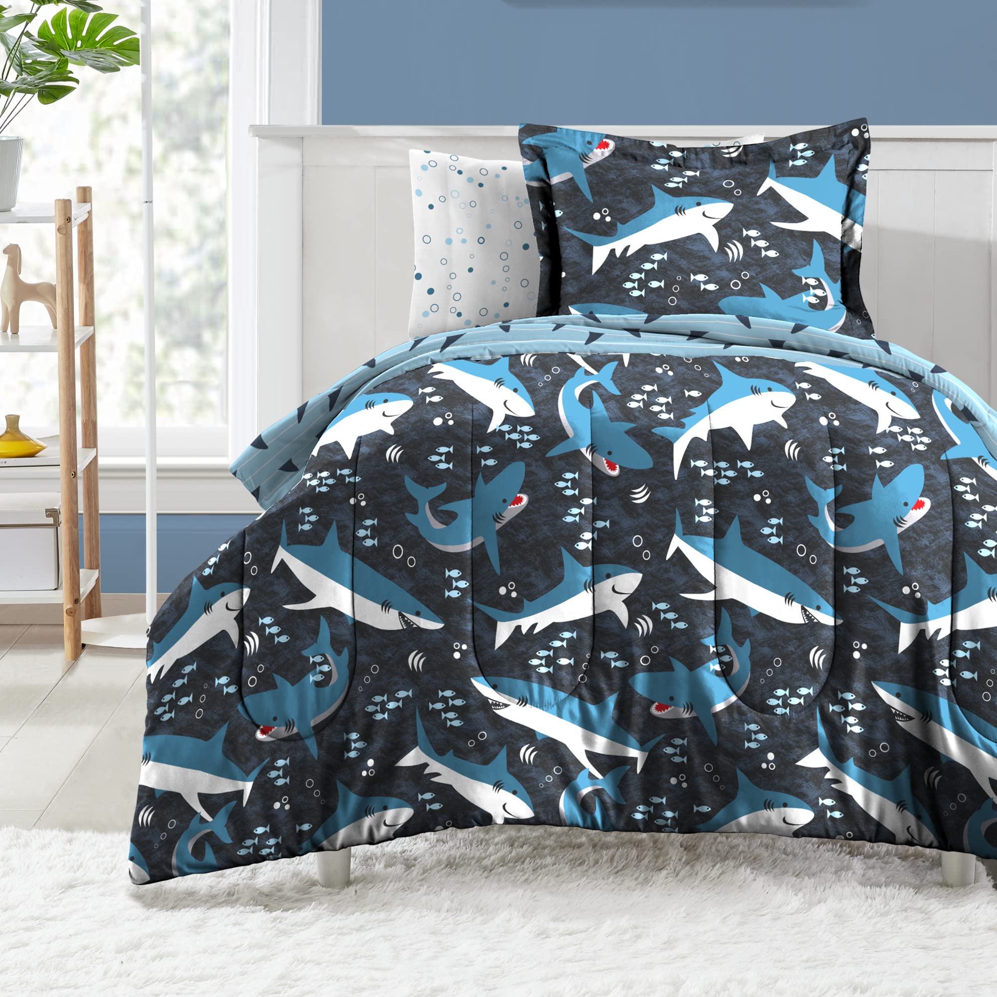 Foto 2 | Set de Ropa para Cama Dream Factory Kids 5 Piezas Tiburón Azul - Venta Internacional