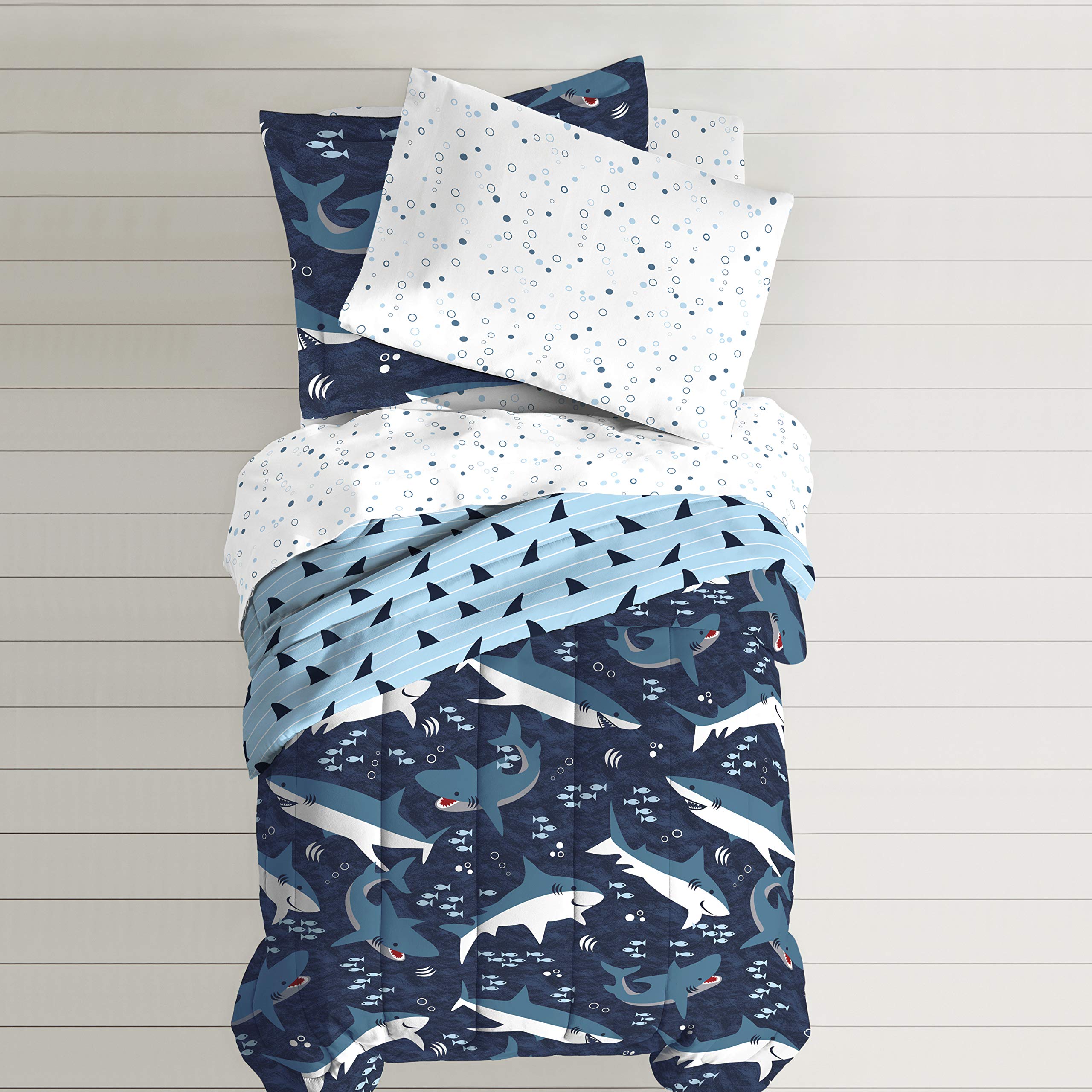 Foto 4 | Set de Ropa para Cama Dream Factory Kids 5 Piezas Tiburón Azul - Venta Internacional