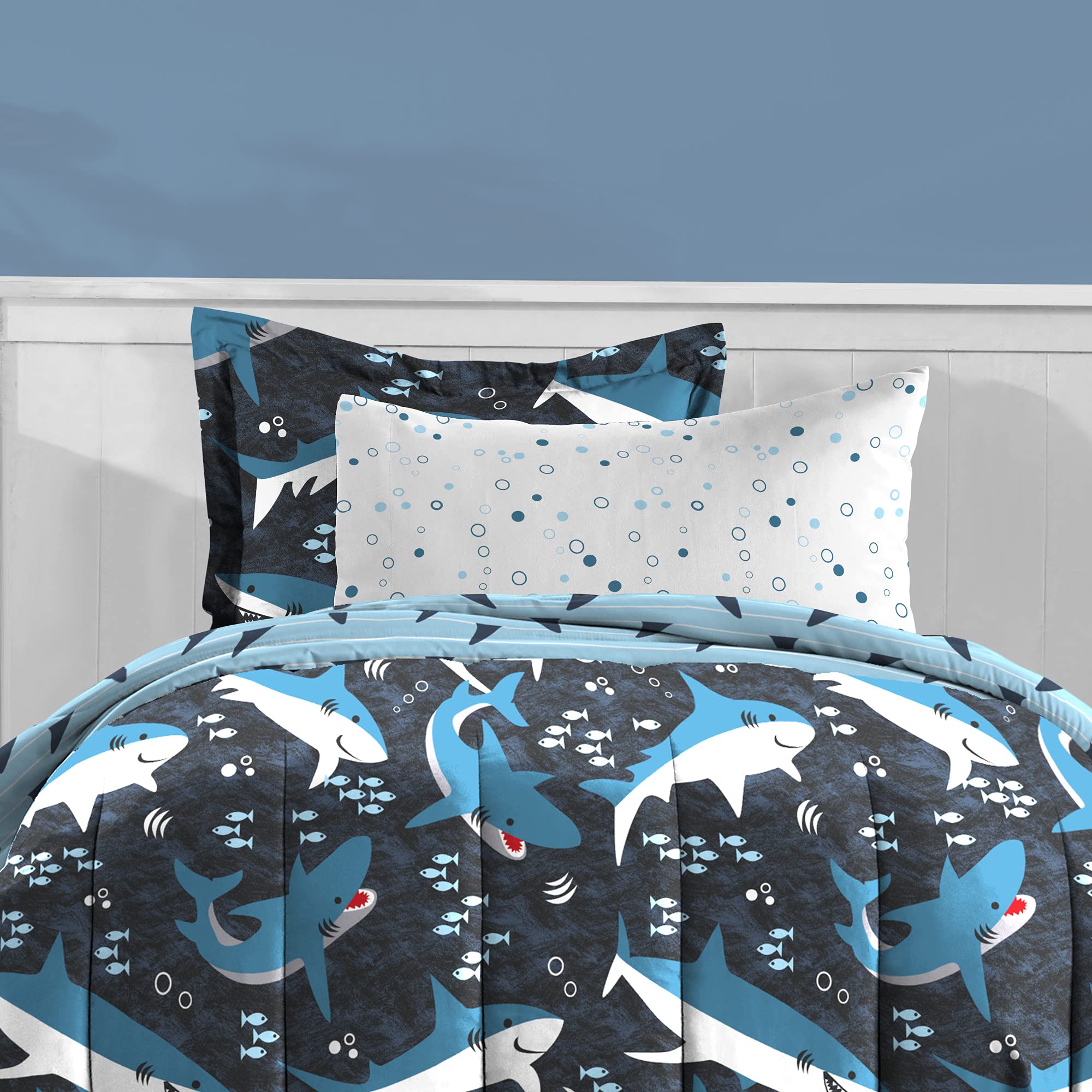 Foto 7 | Set de Ropa para Cama Dream Factory Kids 5 Piezas Tiburón Azul - Venta Internacional