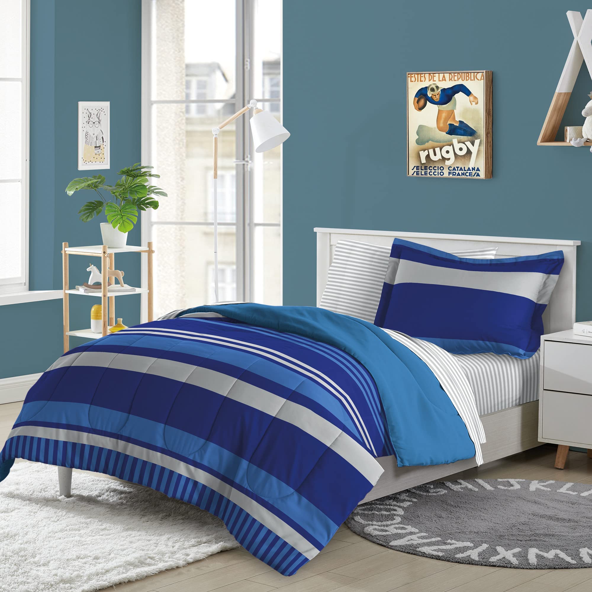 Foto 3 pulgar | Set de Ropa para Cama Dream Factory Kids Microfibra Azul - Venta Internacional