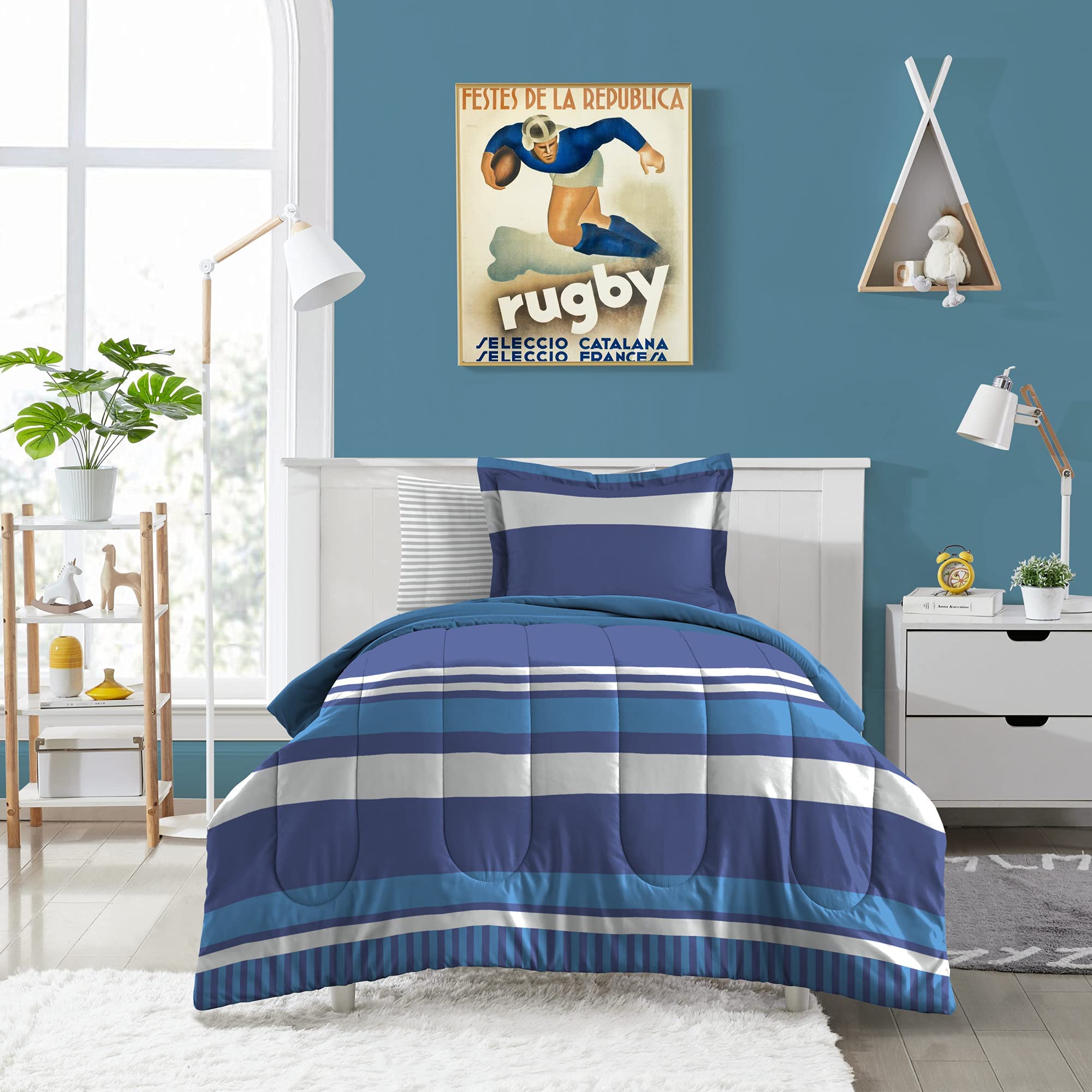 Foto 4 pulgar | Set de Ropa para Cama Dream Factory Kids Microfibra Azul - Venta Internacional