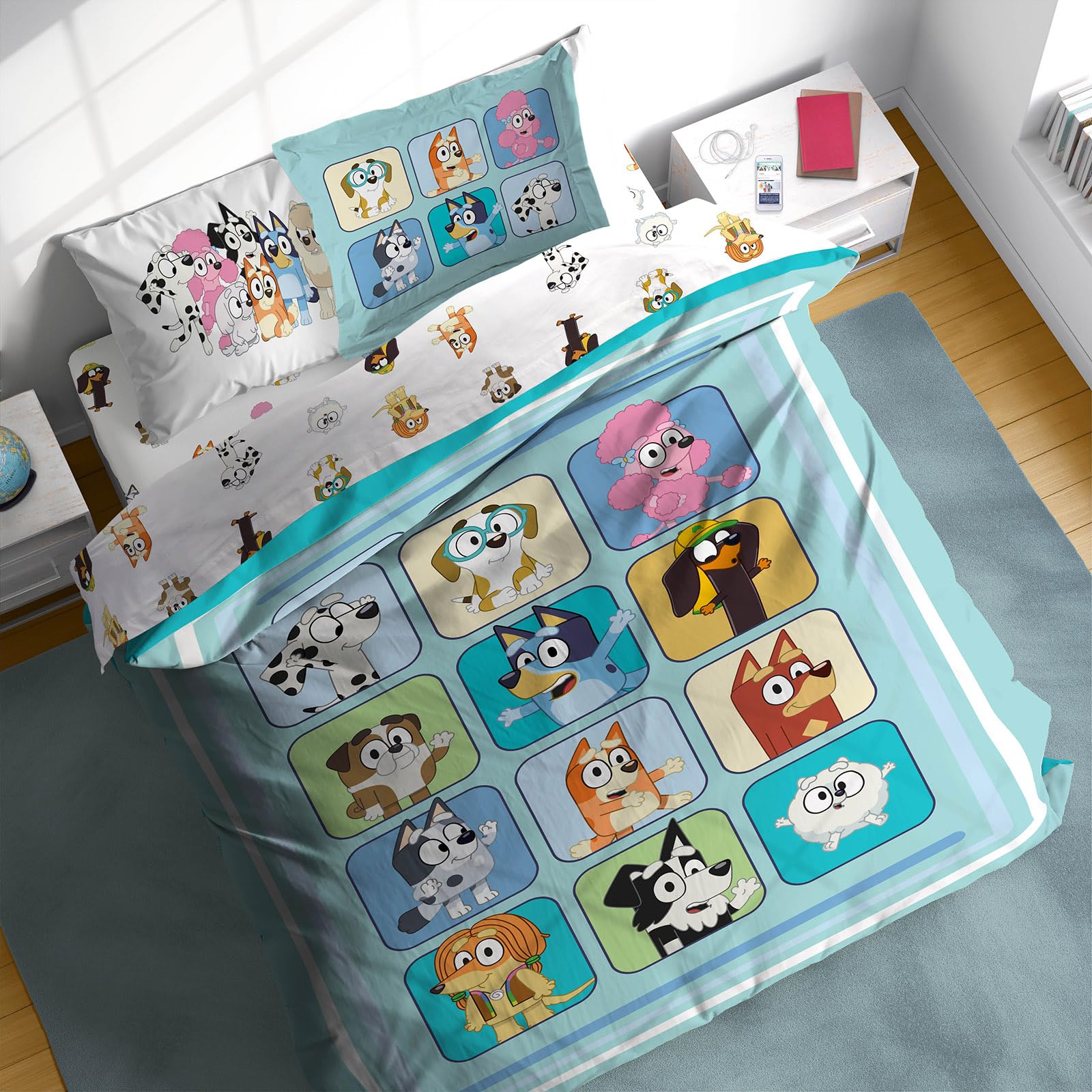 Foto 1 | Edredón Matrimonial con Sábanas Sunny Side Up Bluey & Friends 7 Piezas - Venta Internacional