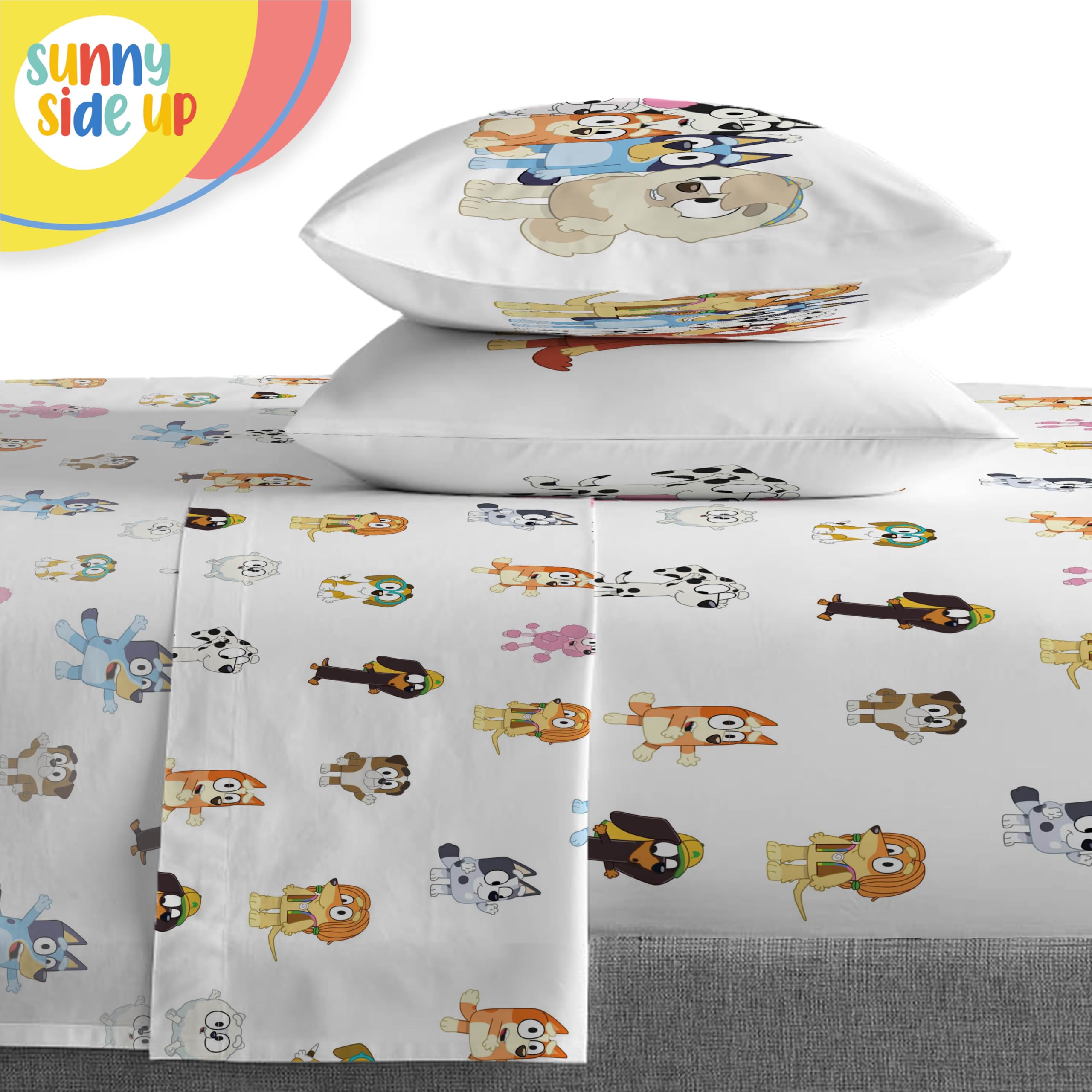 Foto 6 pulgar | Edredón Matrimonial con Sábanas Sunny Side Up Bluey & Friends 7 Piezas - Venta Internacional