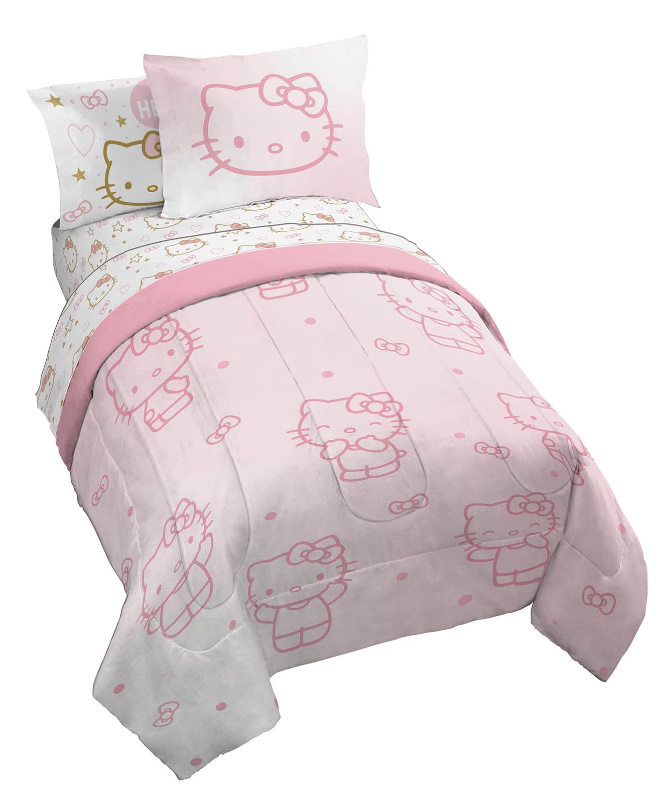 Foto 2 pulgar | Edredón Matrimonial con Sábanas Jay Franco Hello Kitty Rosa 7 Piezas - Venta Internacional