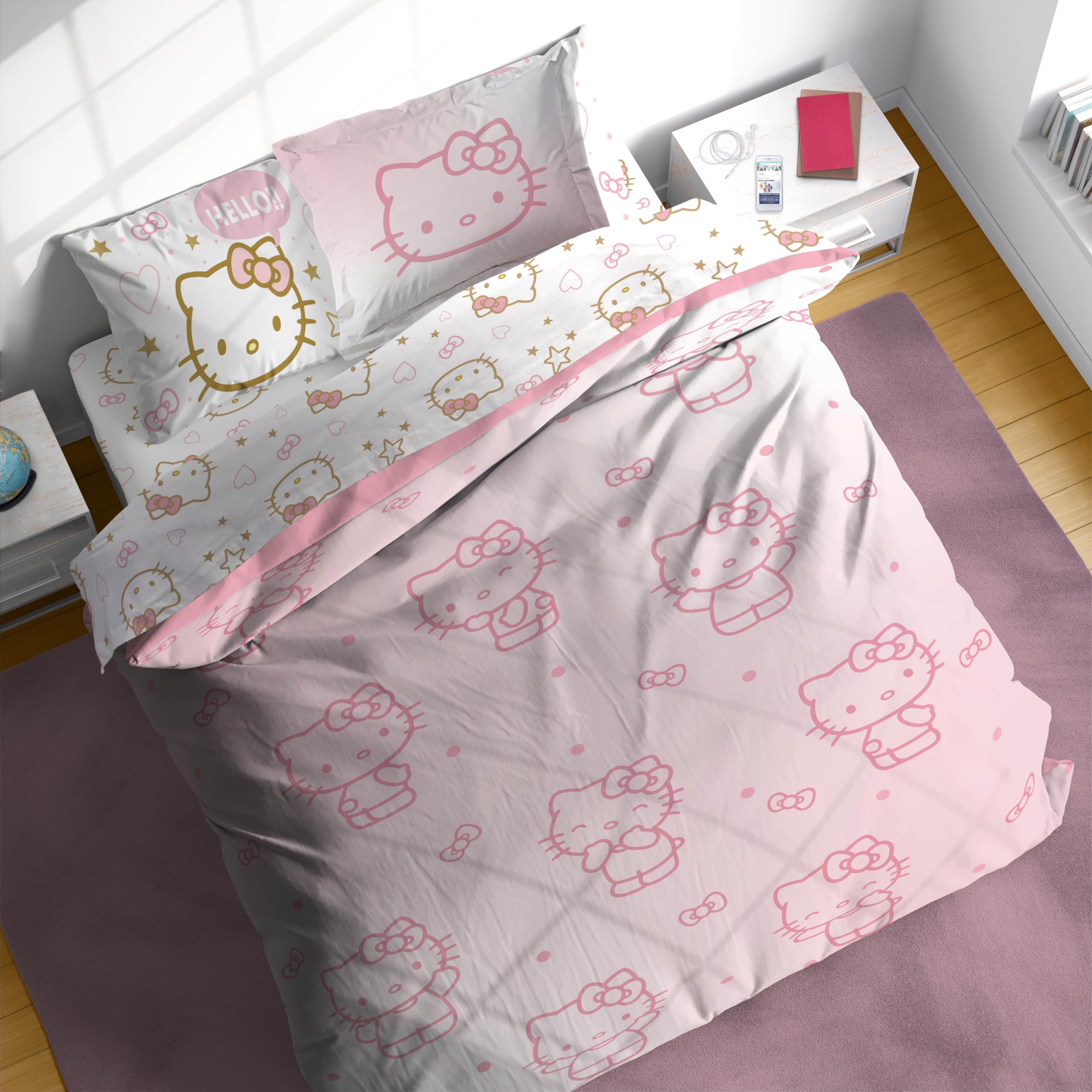 Foto 5 pulgar | Edredón Matrimonial con Sábanas Jay Franco Hello Kitty Rosa 7 Piezas - Venta Internacional