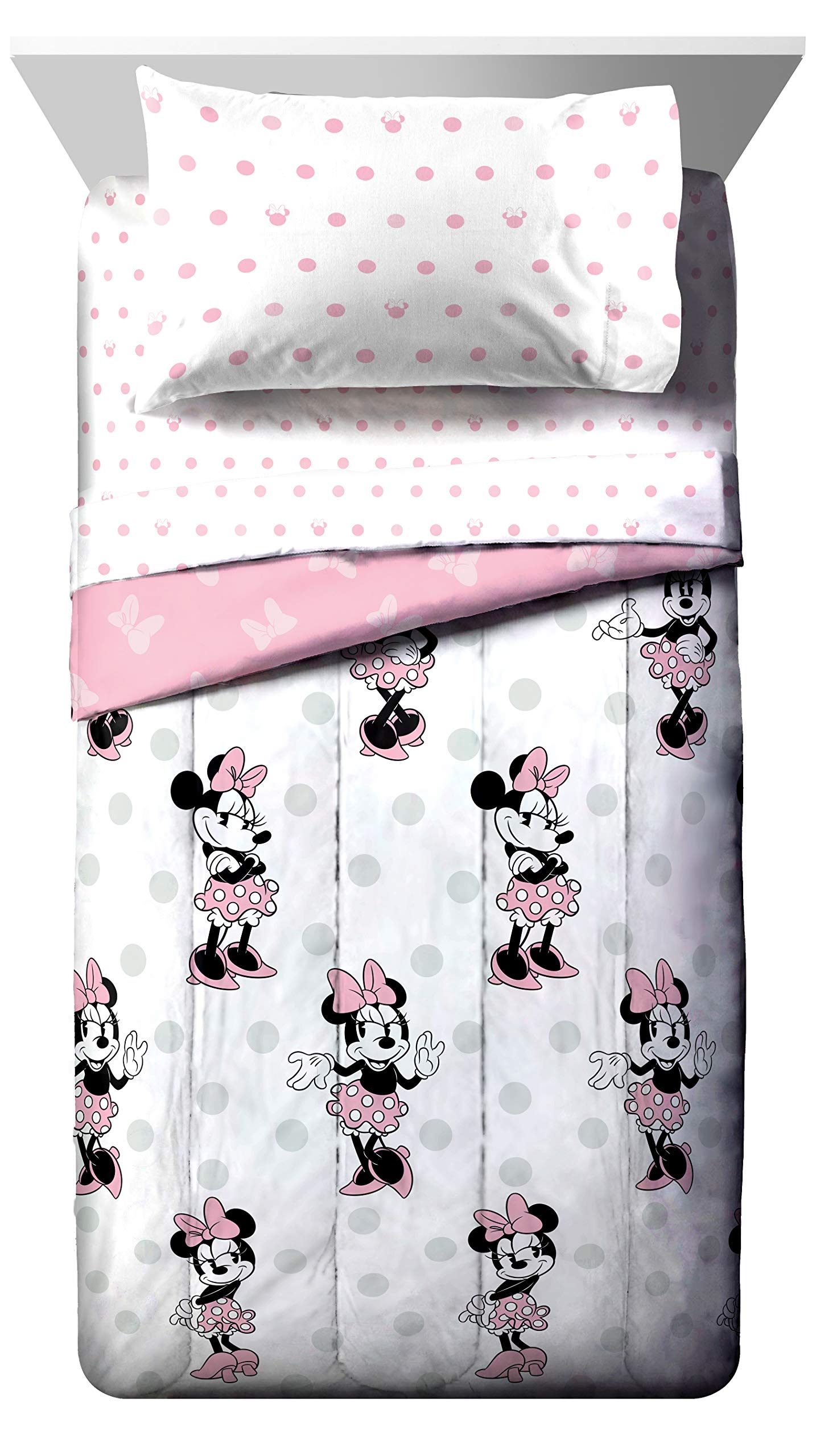 Foto 2 | Edredón Individual con Sábanas Jay Franco Minnie Mouse Blanco 4 Piezas - Venta Internacional