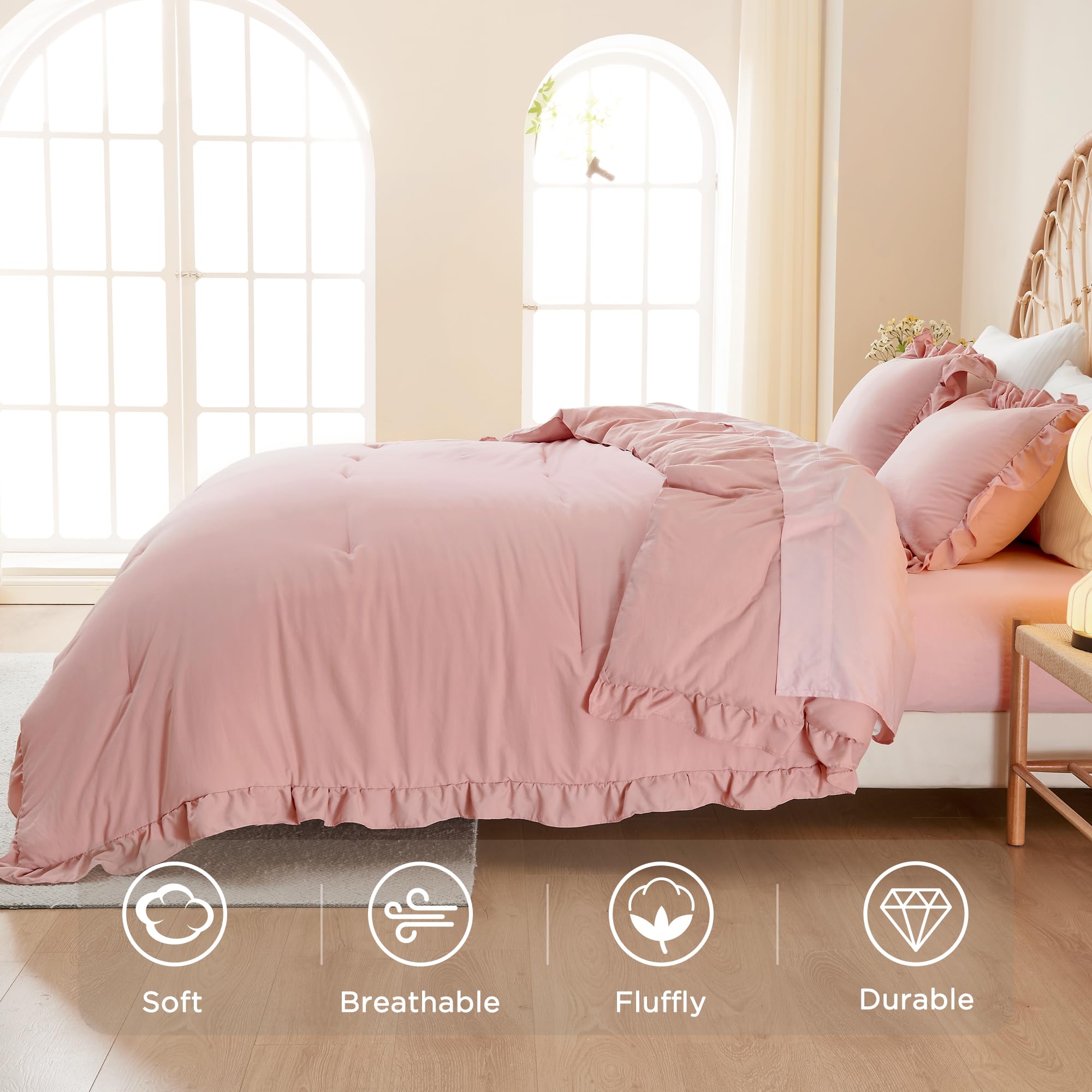 Foto 5 | Edredón Matrimonial Litanikac Rosa 3 Piezas - Venta Internacional