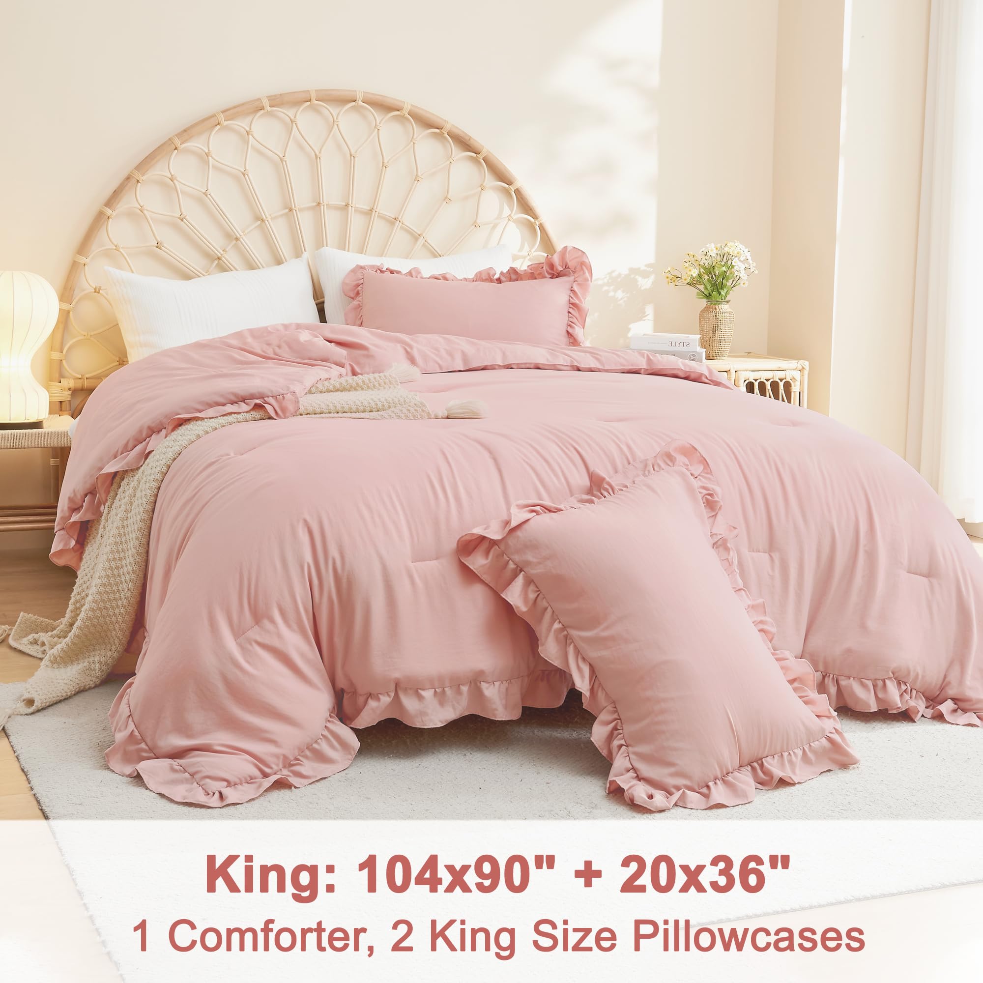 Foto 7 | Edredón Matrimonial Litanikac Rosa 3 Piezas - Venta Internacional