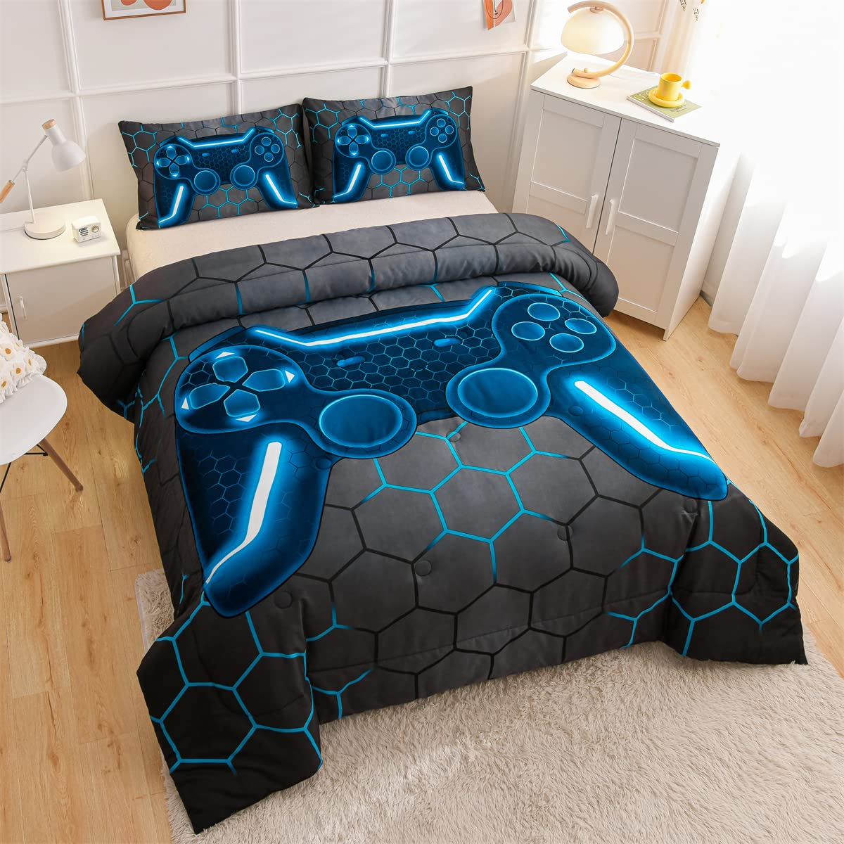 Foto 2 pulgar | Edredón Queen Size con Fundas para Almohada Ntbed Gris 3 Piezas-Venta Internacional