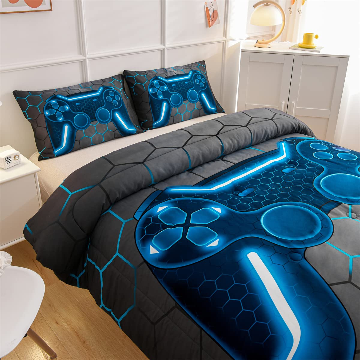 Foto 3 | Edredón Queen Size con Fundas para Almohada Ntbed Gris 3 Piezas-Venta Internacional