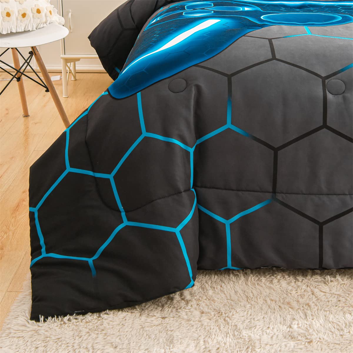 Foto 6 pulgar | Edredón Queen Size con Fundas para Almohada Ntbed Gris 3 Piezas-Venta Internacional