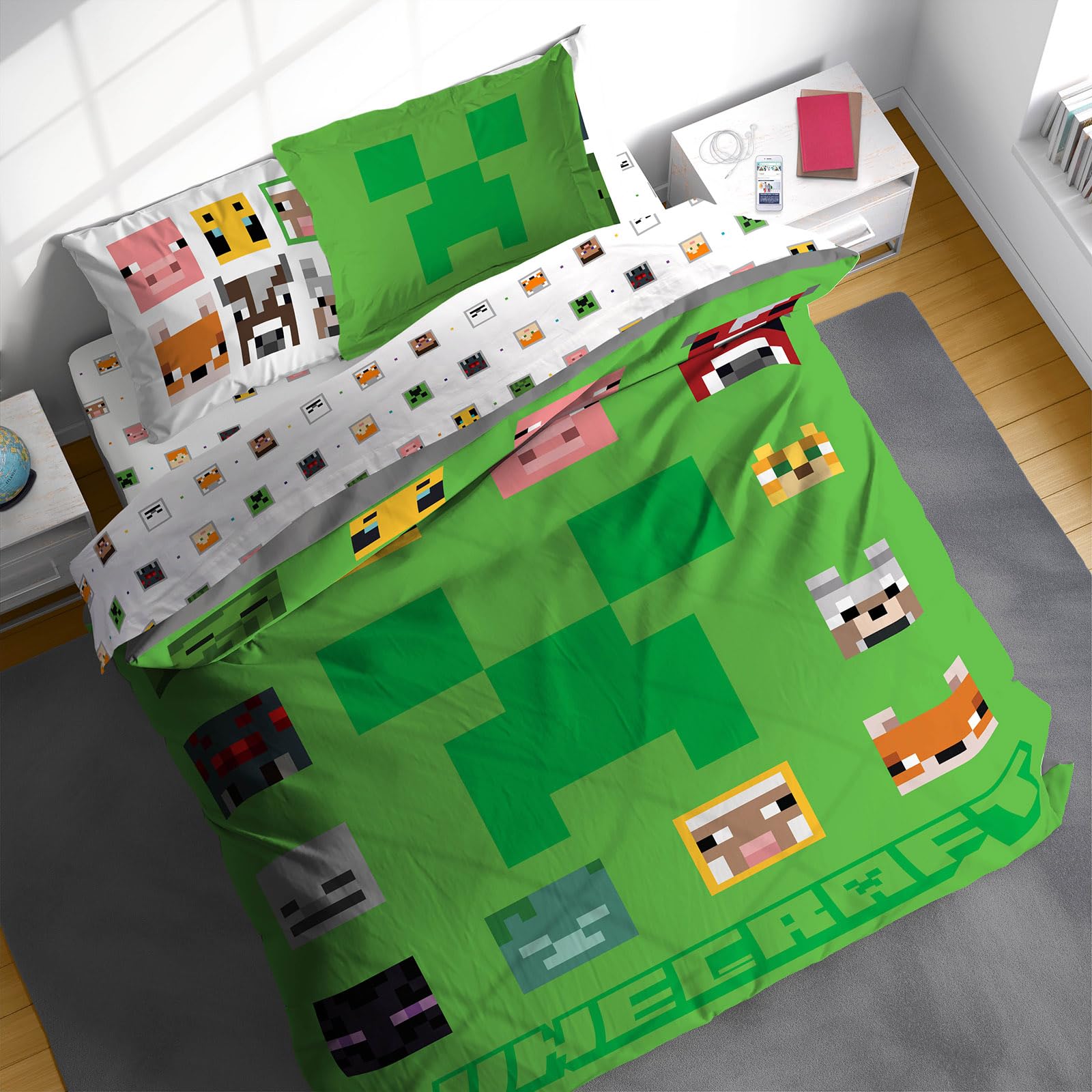Set De Edredón Sunny Side Up Minecraft Completo De 7 Piezas Para Niños - Venta Internacional.