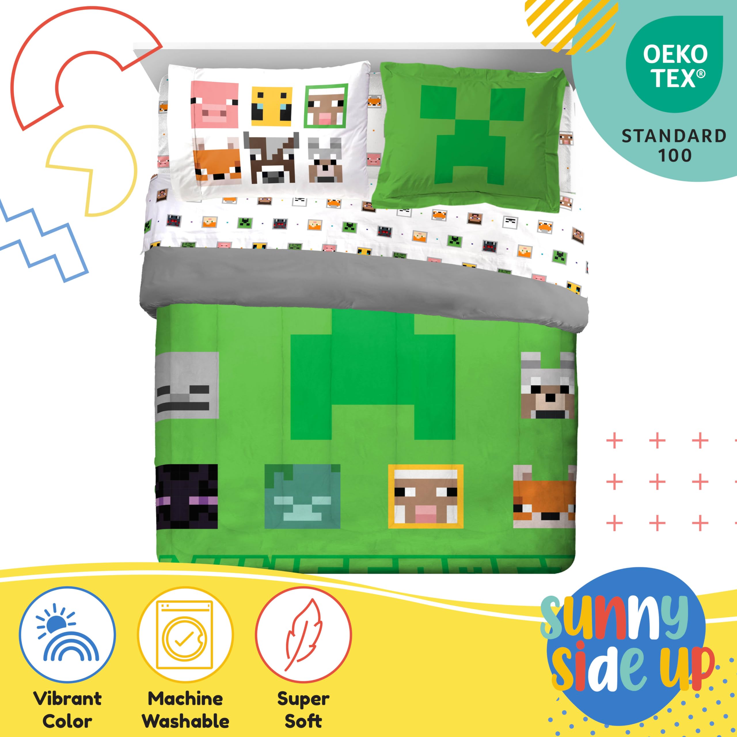 Foto 5 pulgar | Set De Edredón Sunny Side Up Minecraft Completo De 7 Piezas Para Niños - Venta Internacional.